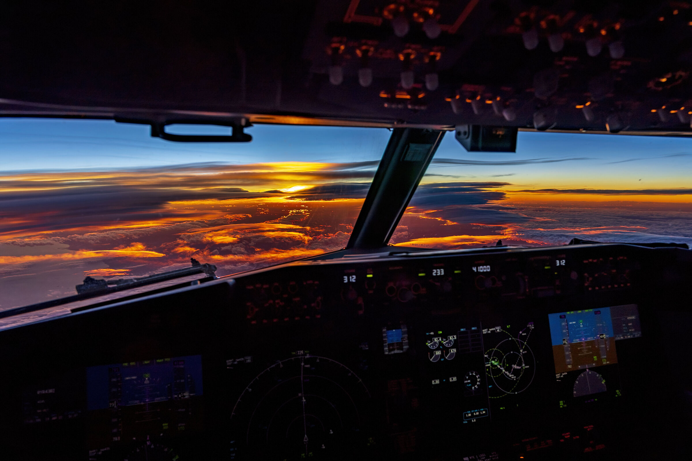 Sunset from the flightdeck