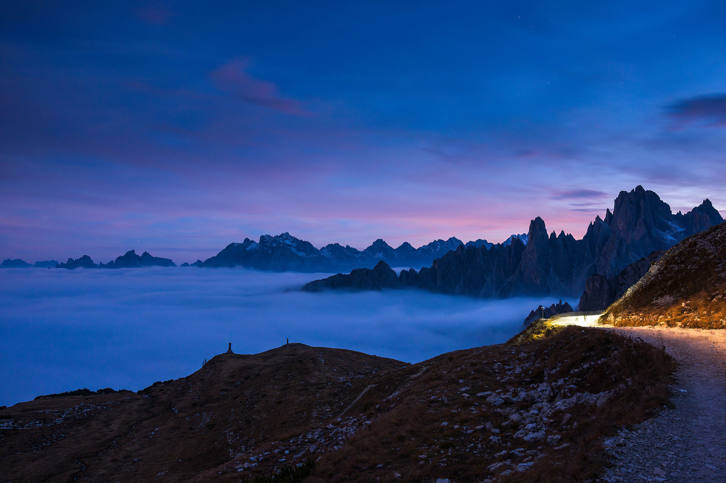 In discesa dalle Tre Cime