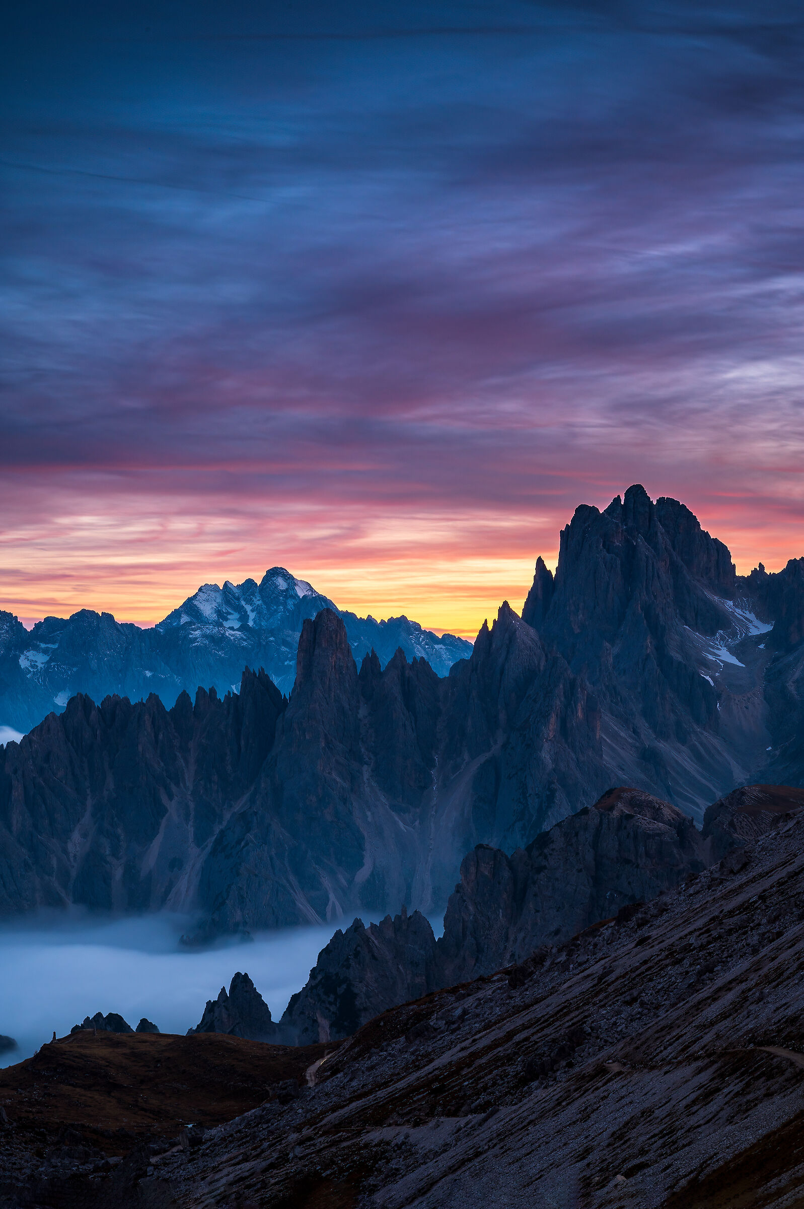 I Cadini di Misurina al tramonto