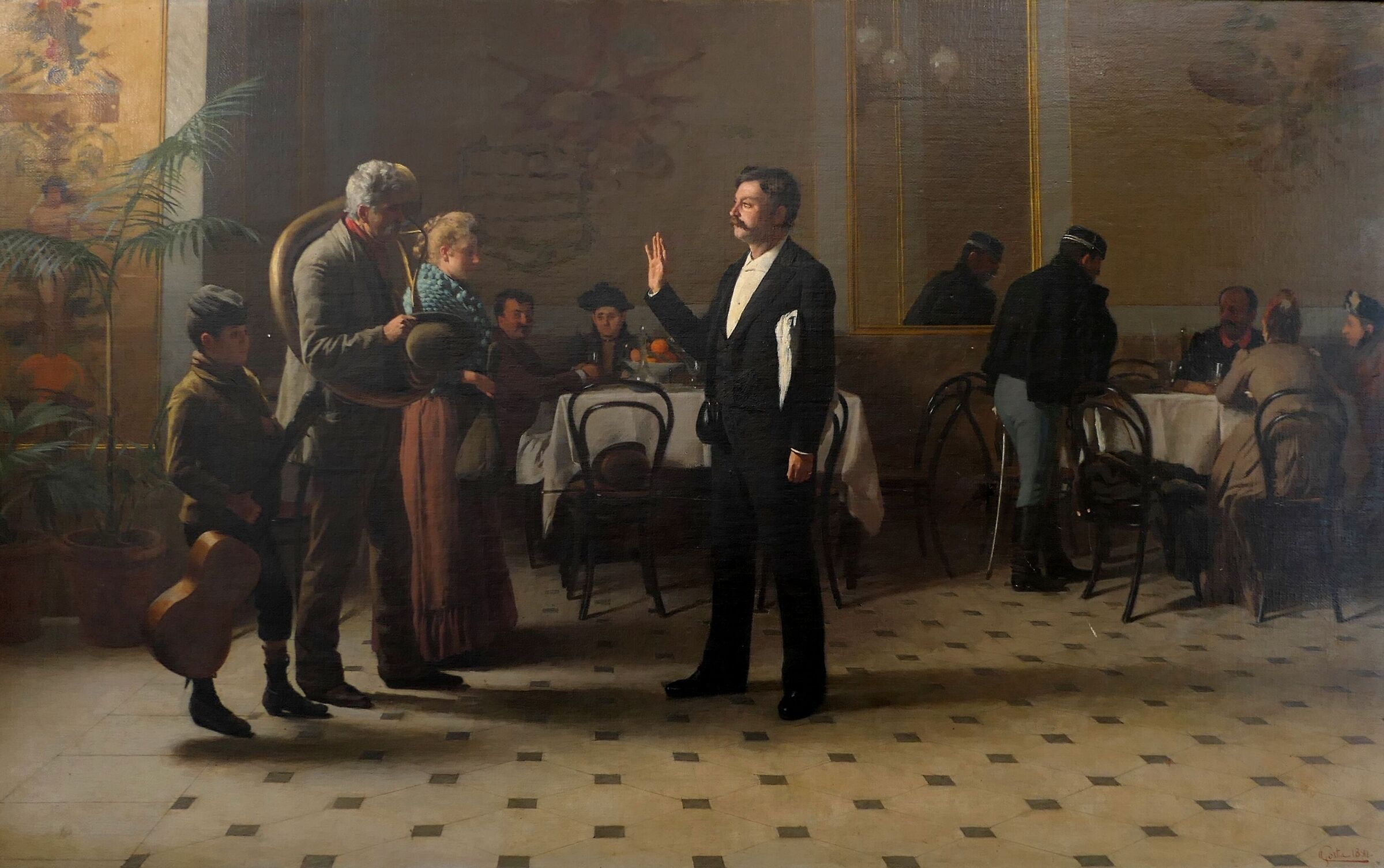 Giuseppe Costa (1852-1912) "Valets or Musicians"