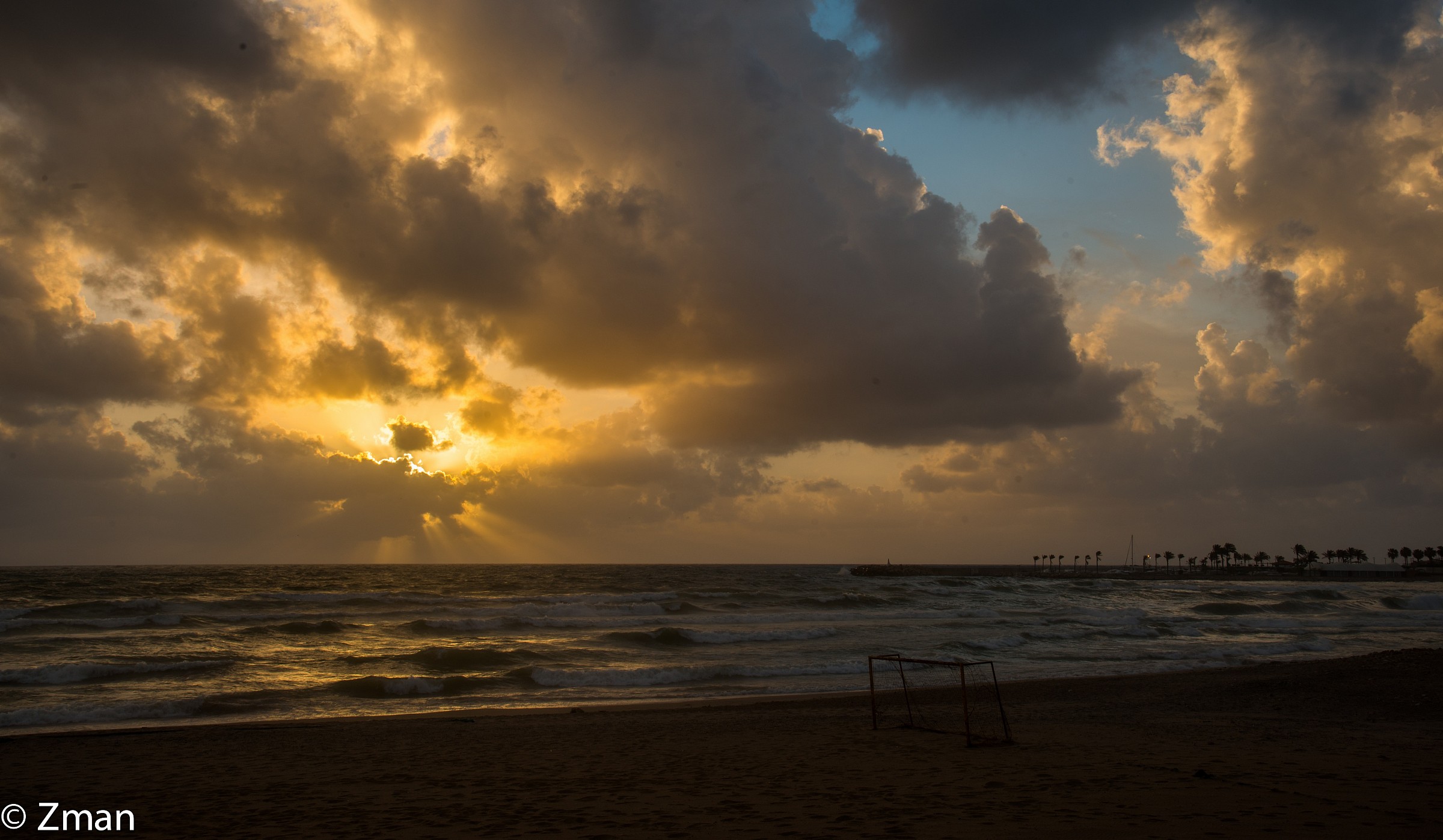 Sunset Over White Sands Beach