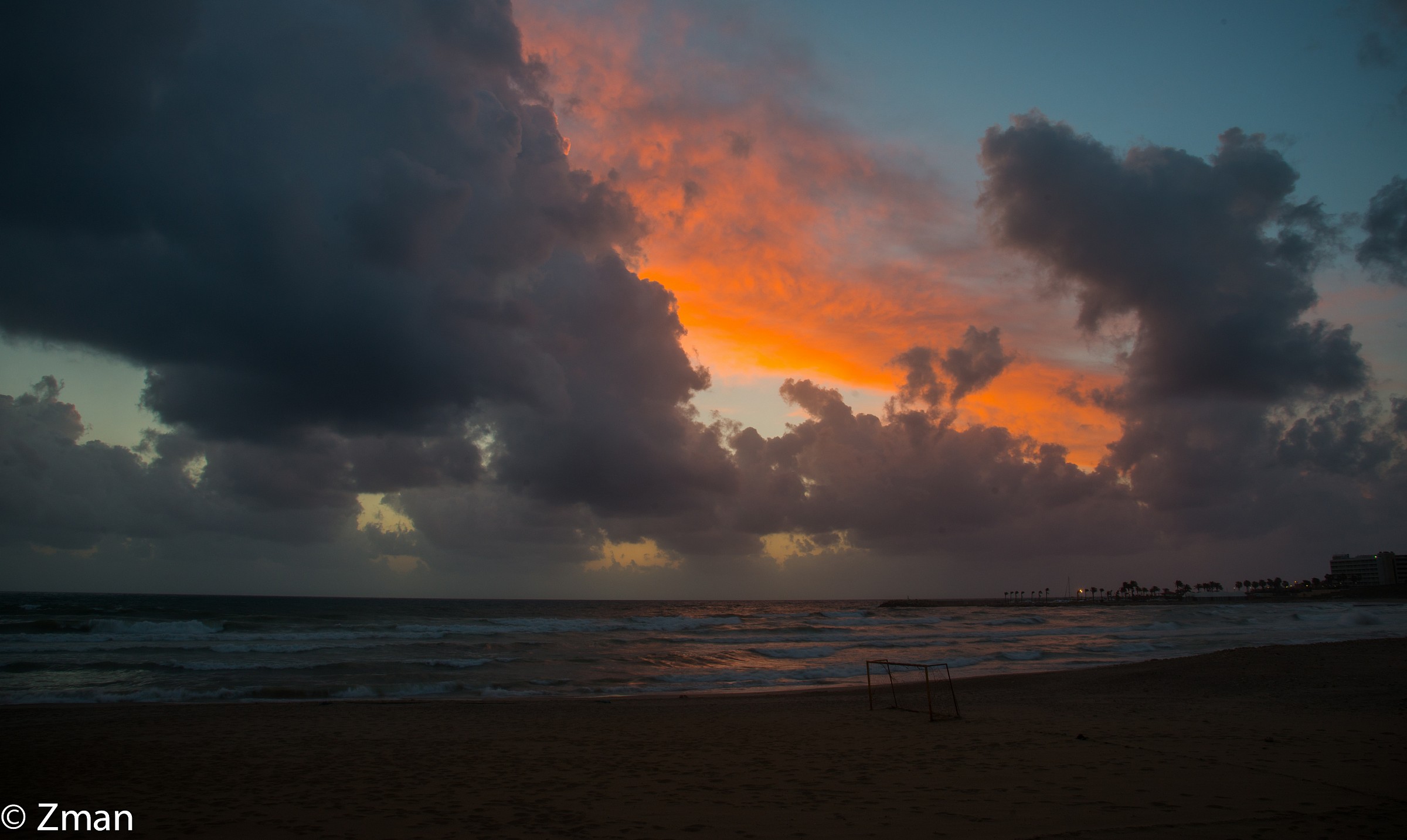 Sunset Over White Sands Beach