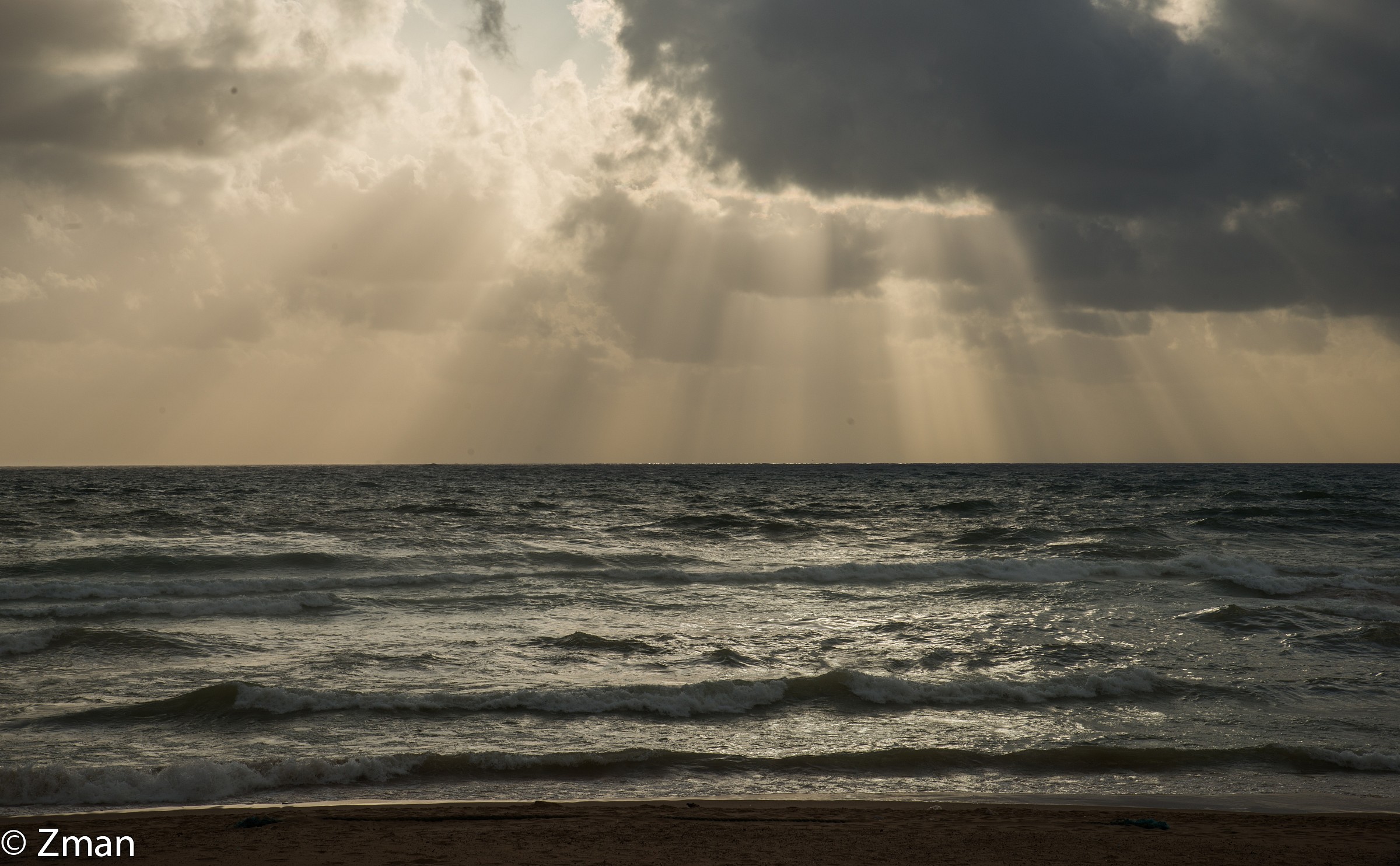 Sunset Over White Sands Beach