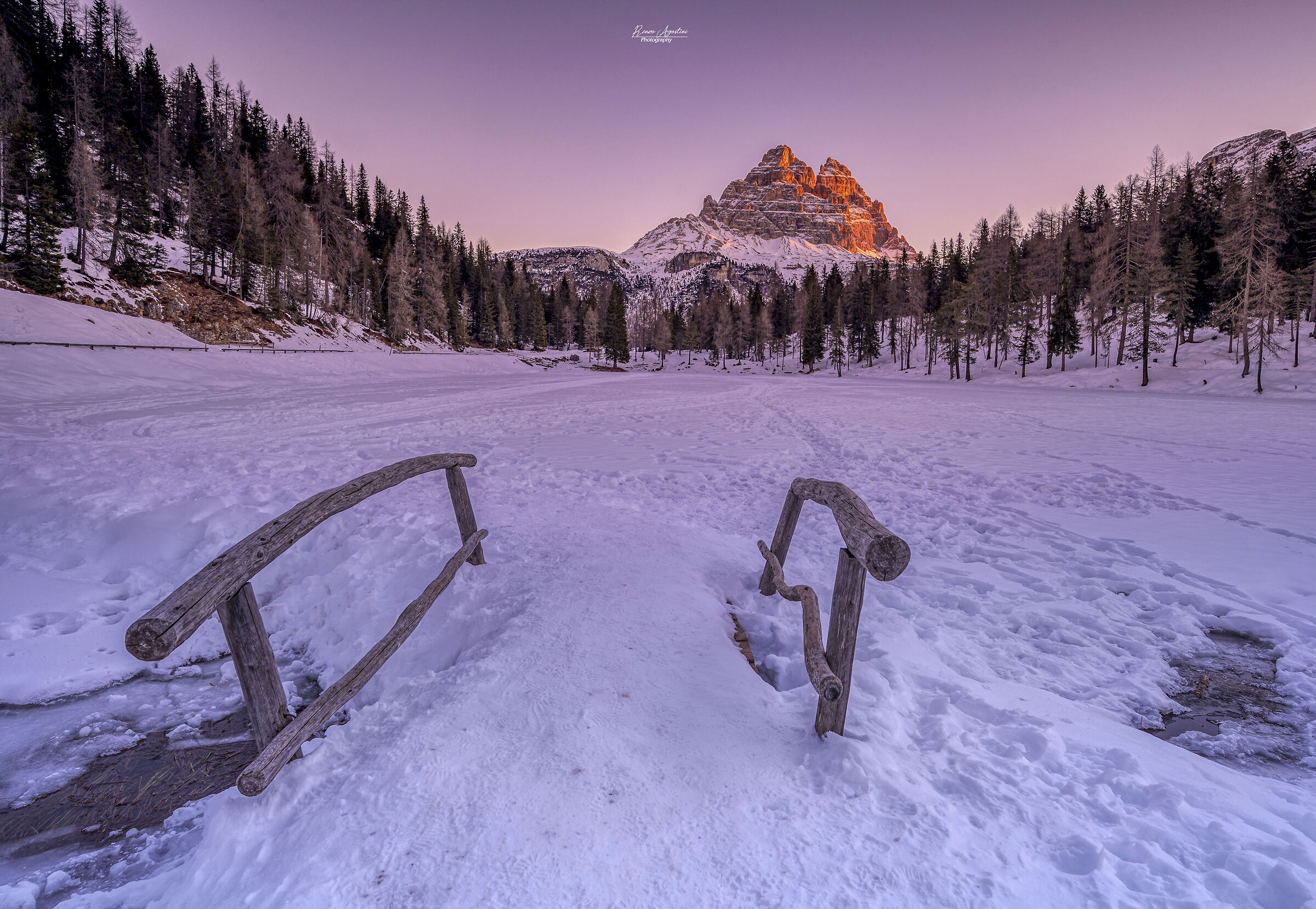 Sunrise over Lake Antorno
