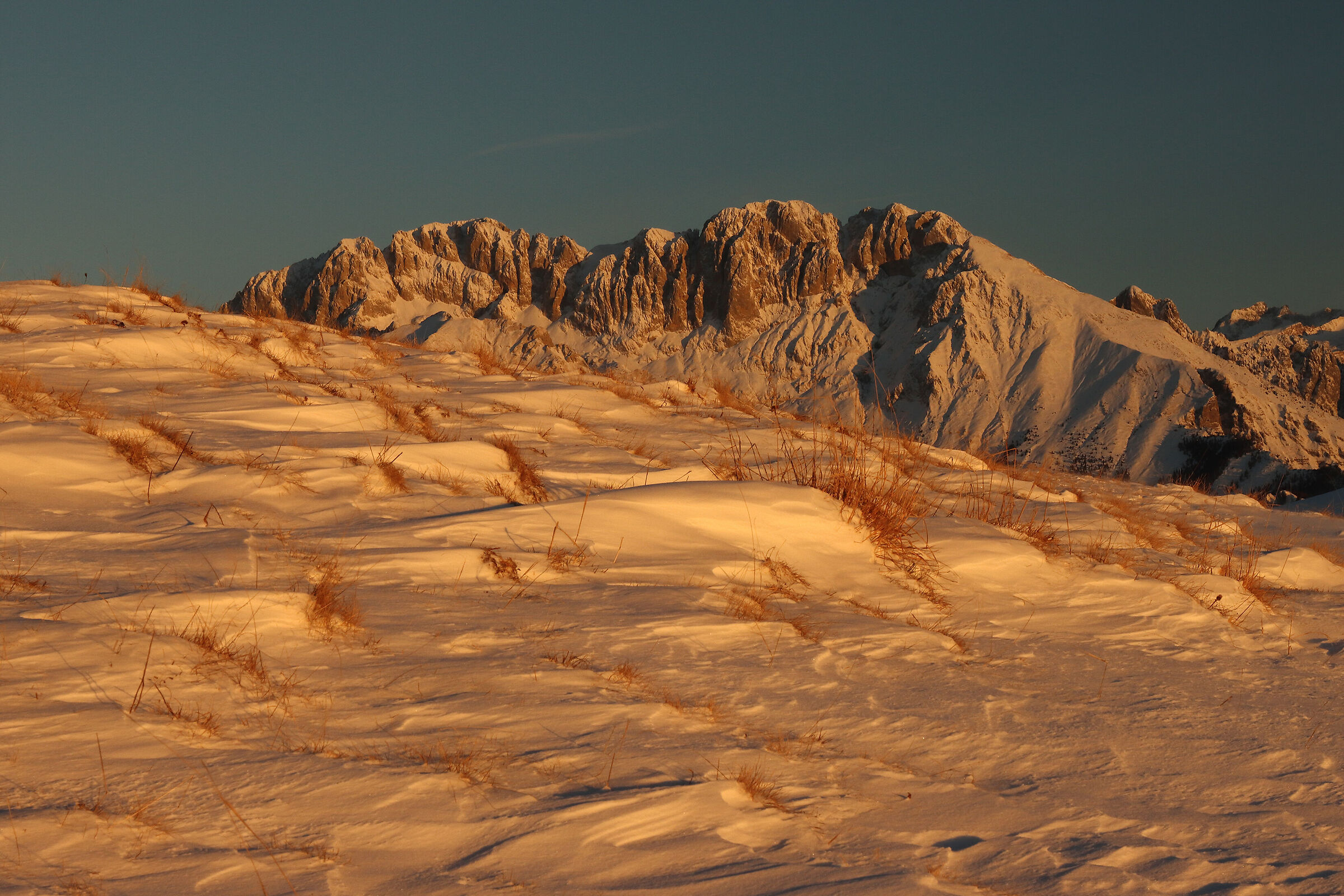 golden sunrise in Presolana