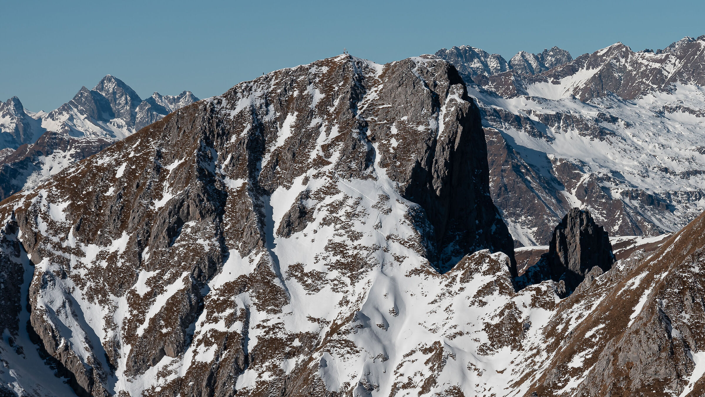 Sulla cresta del Cimone della Bagozza.