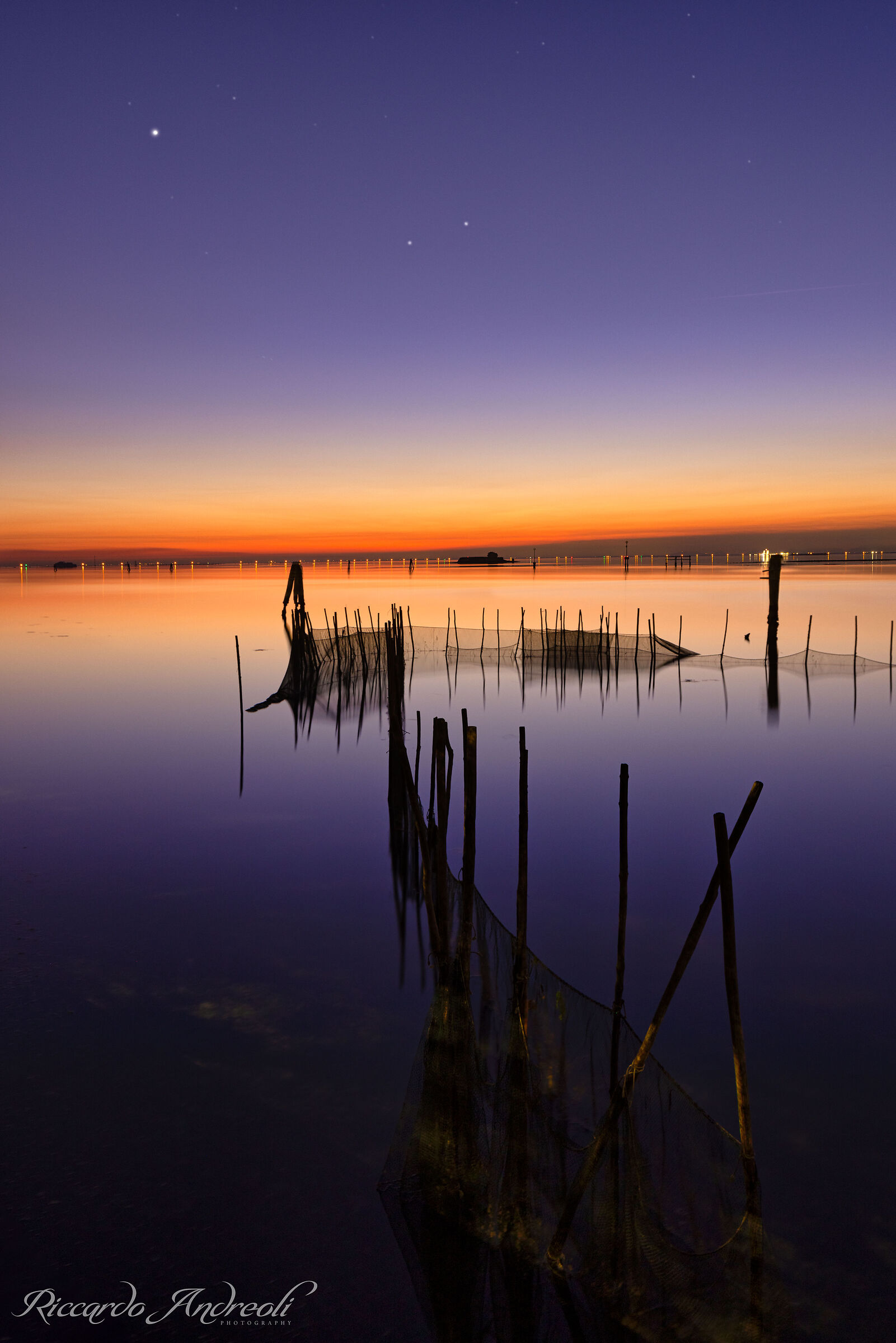 Last lights on the lagoon