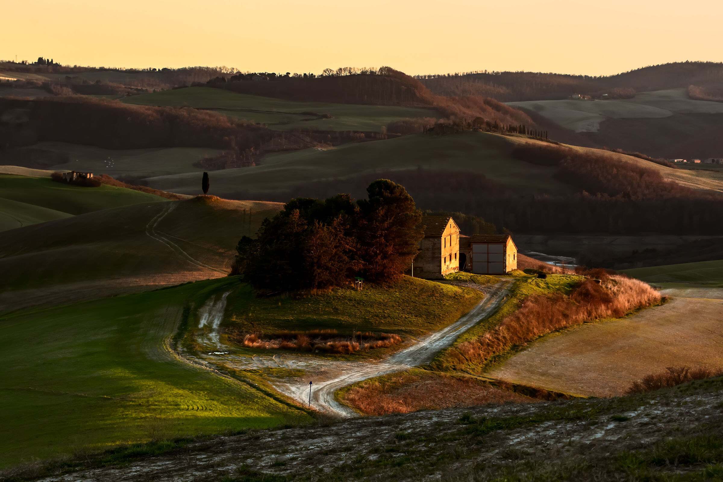 colline toscane al tramonto