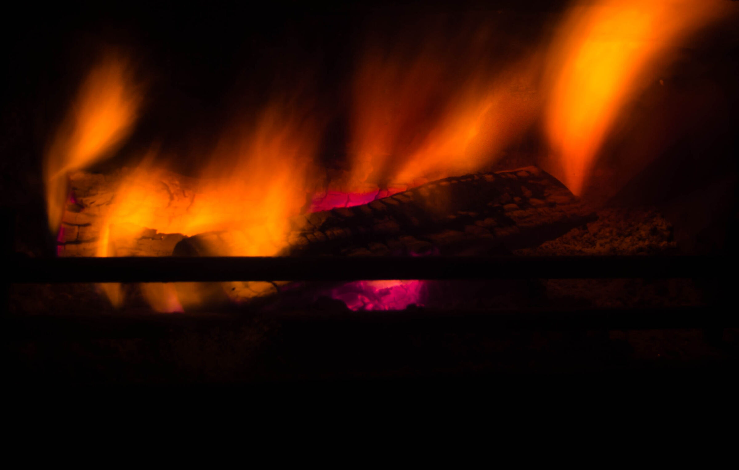 flames from the...... wood