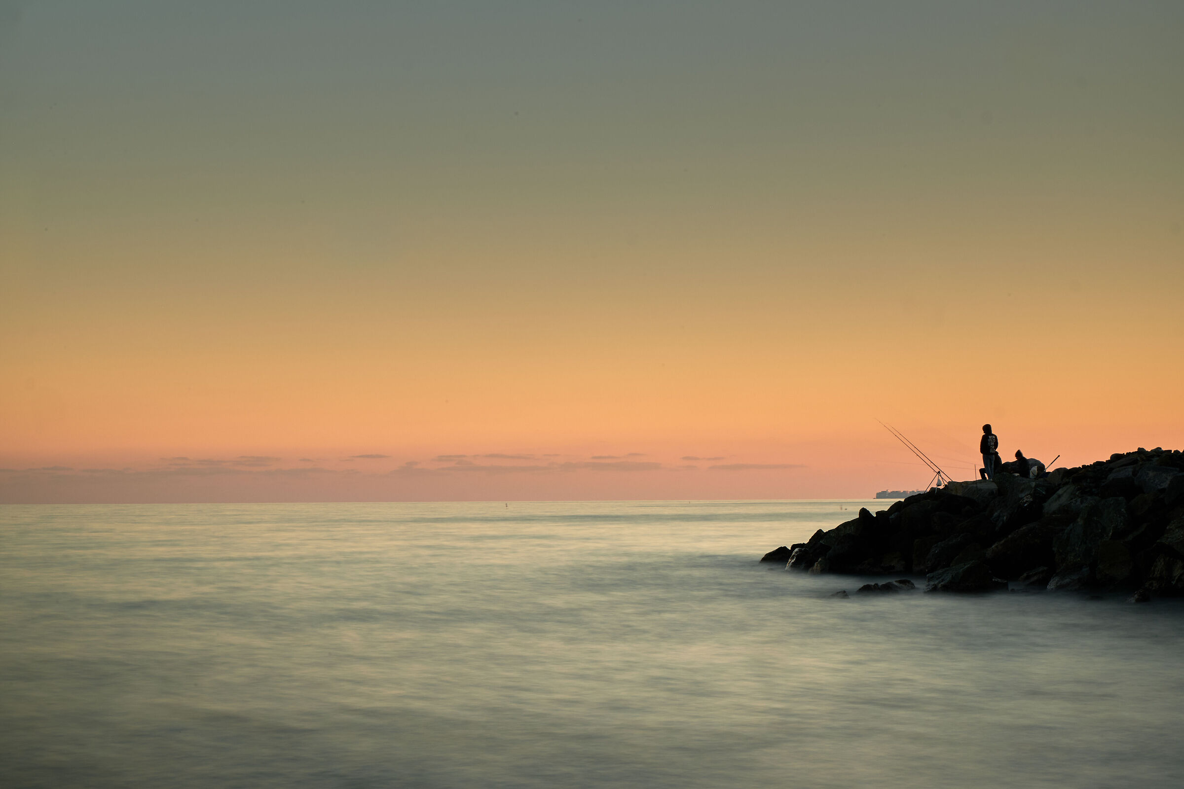 Pescatori al tramonto
