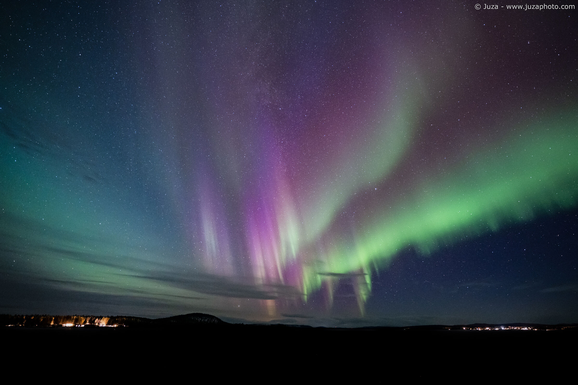 L'aurora, sulla strada per Gallivare