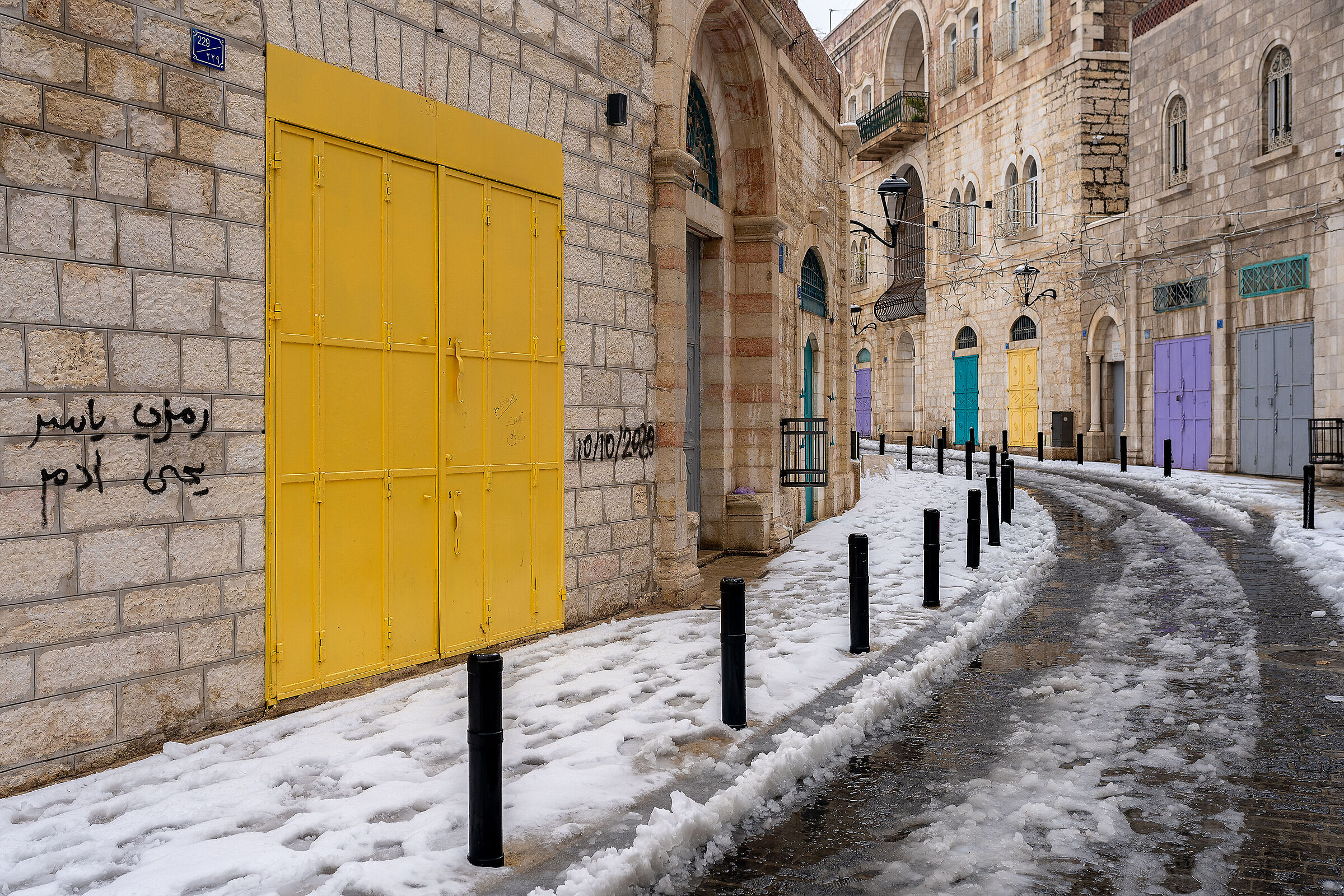 Star Street covered with snow