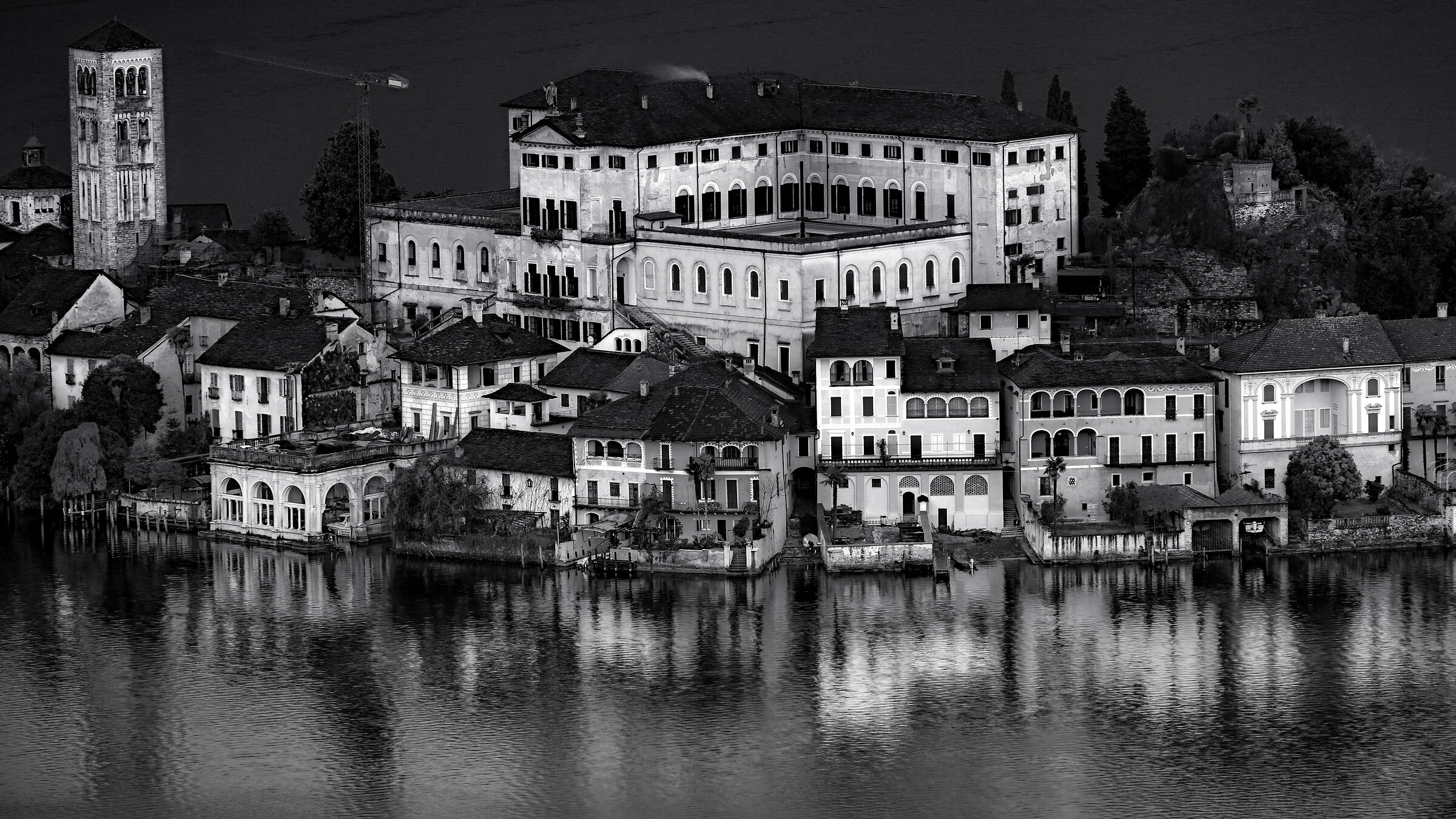 Isola di San Giulio Lago d'Orta (no) BW