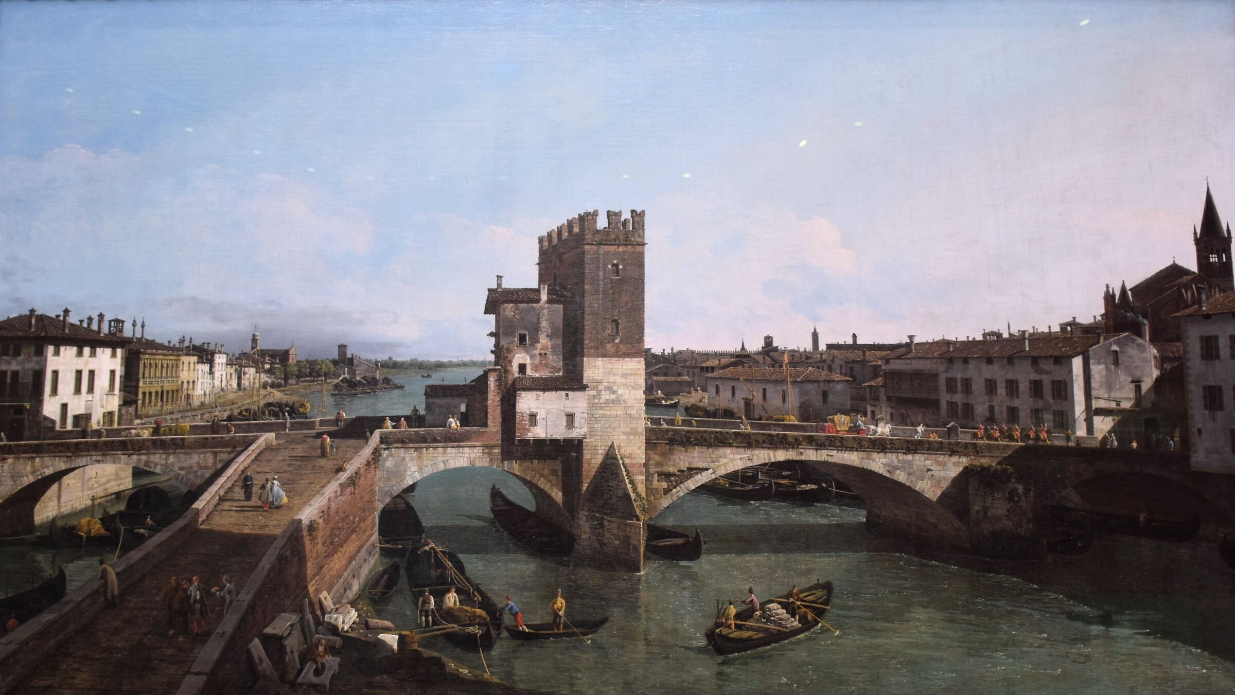 Bellotto "View of Verona with the Bridge of Ships" 1746
