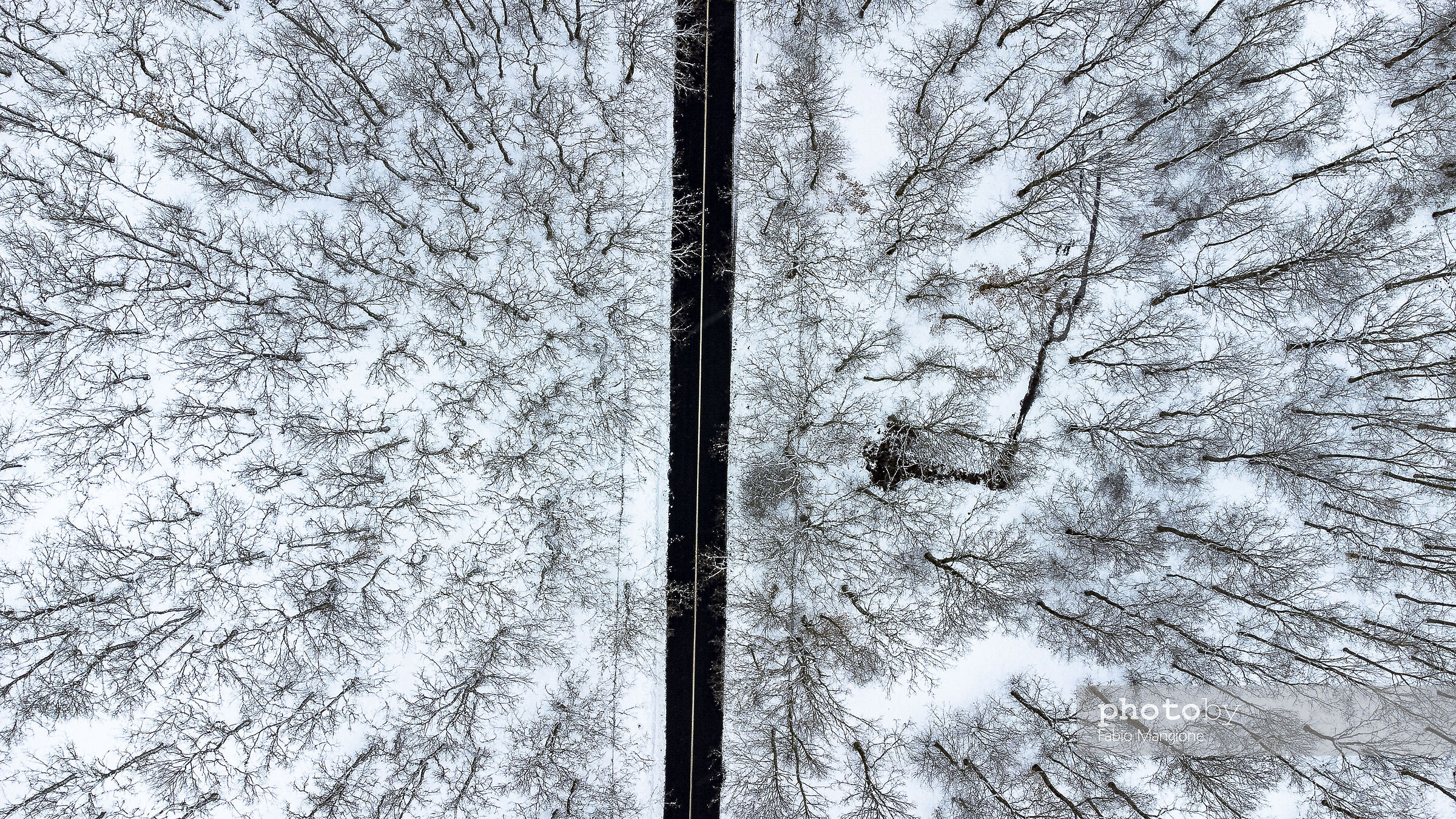 Snowy Nebrodi aerial view
