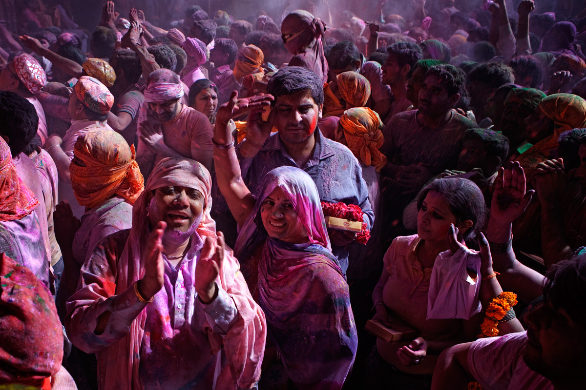 Holi festival,Banke Bihari temple in Vrindavan