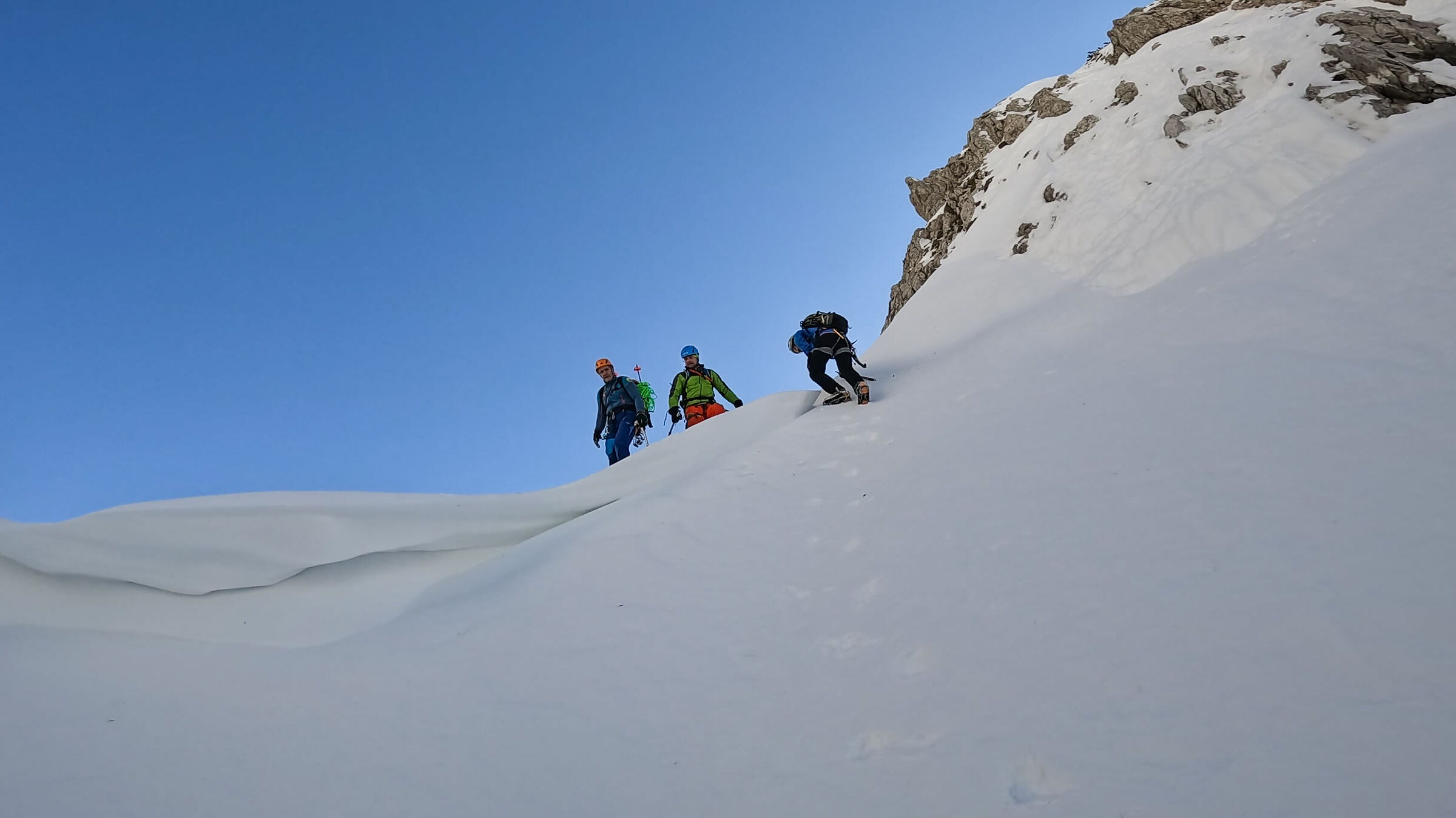 Towards the top of the ledges