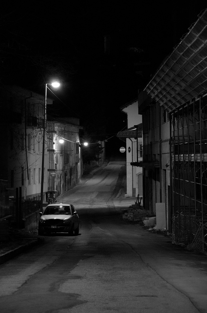 Silence of the shadow in the ghost town