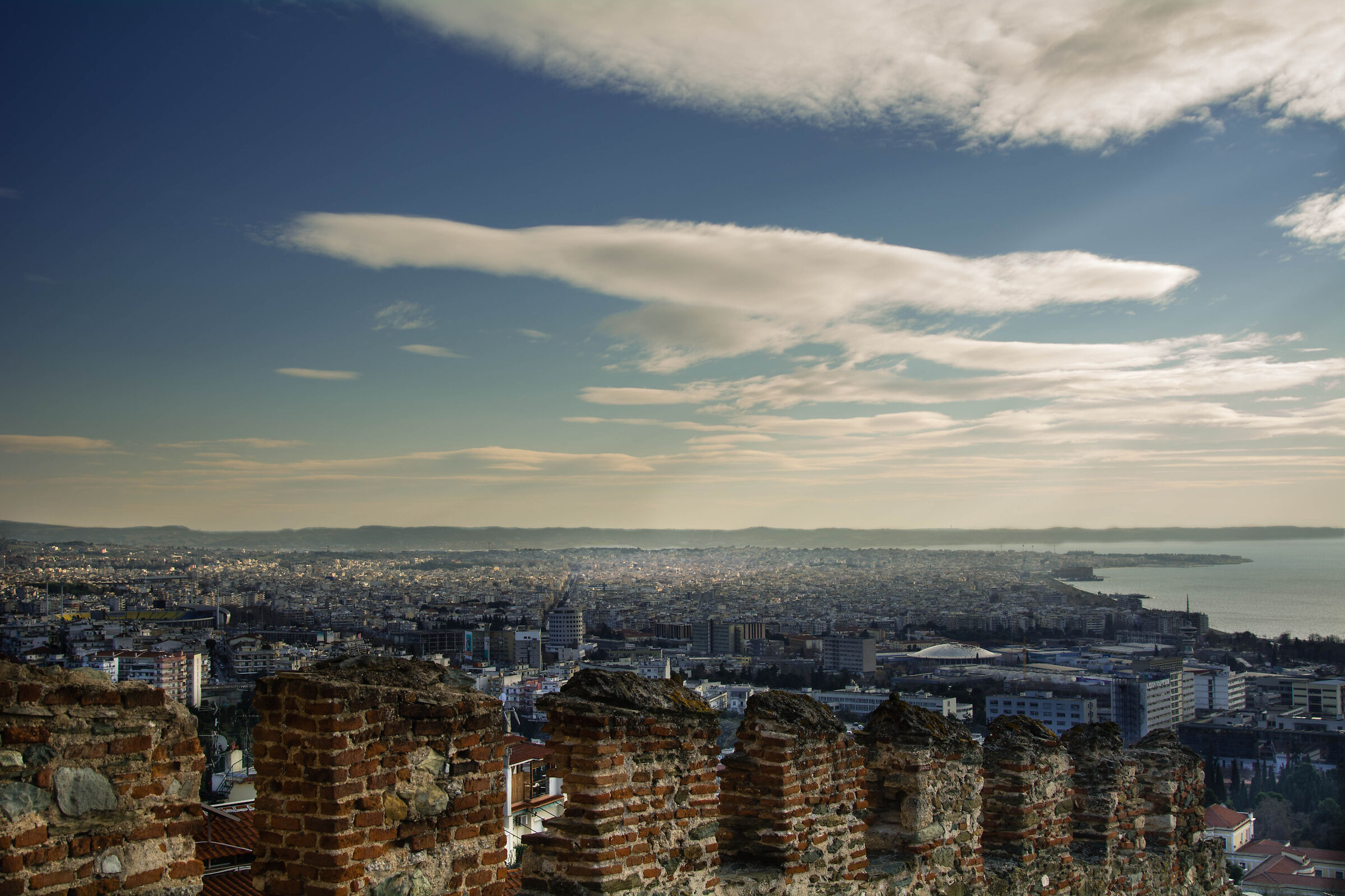 a radius over the city
