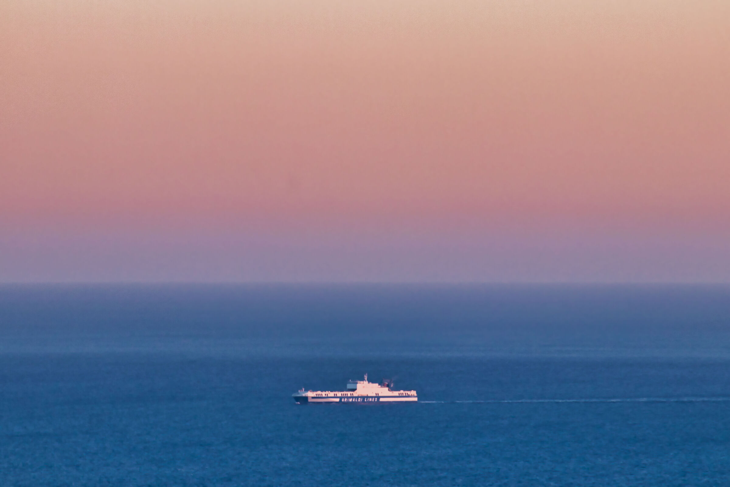 Ferry at sunset