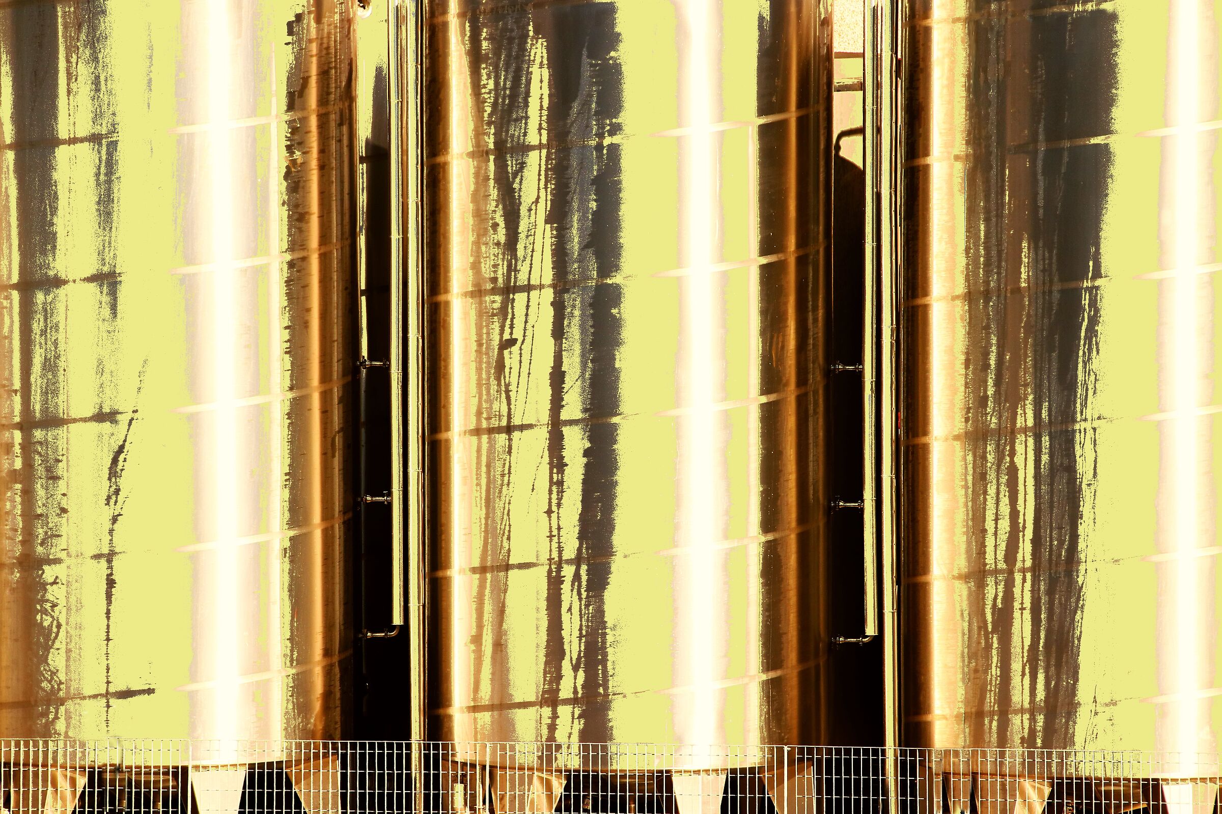 yellow silos