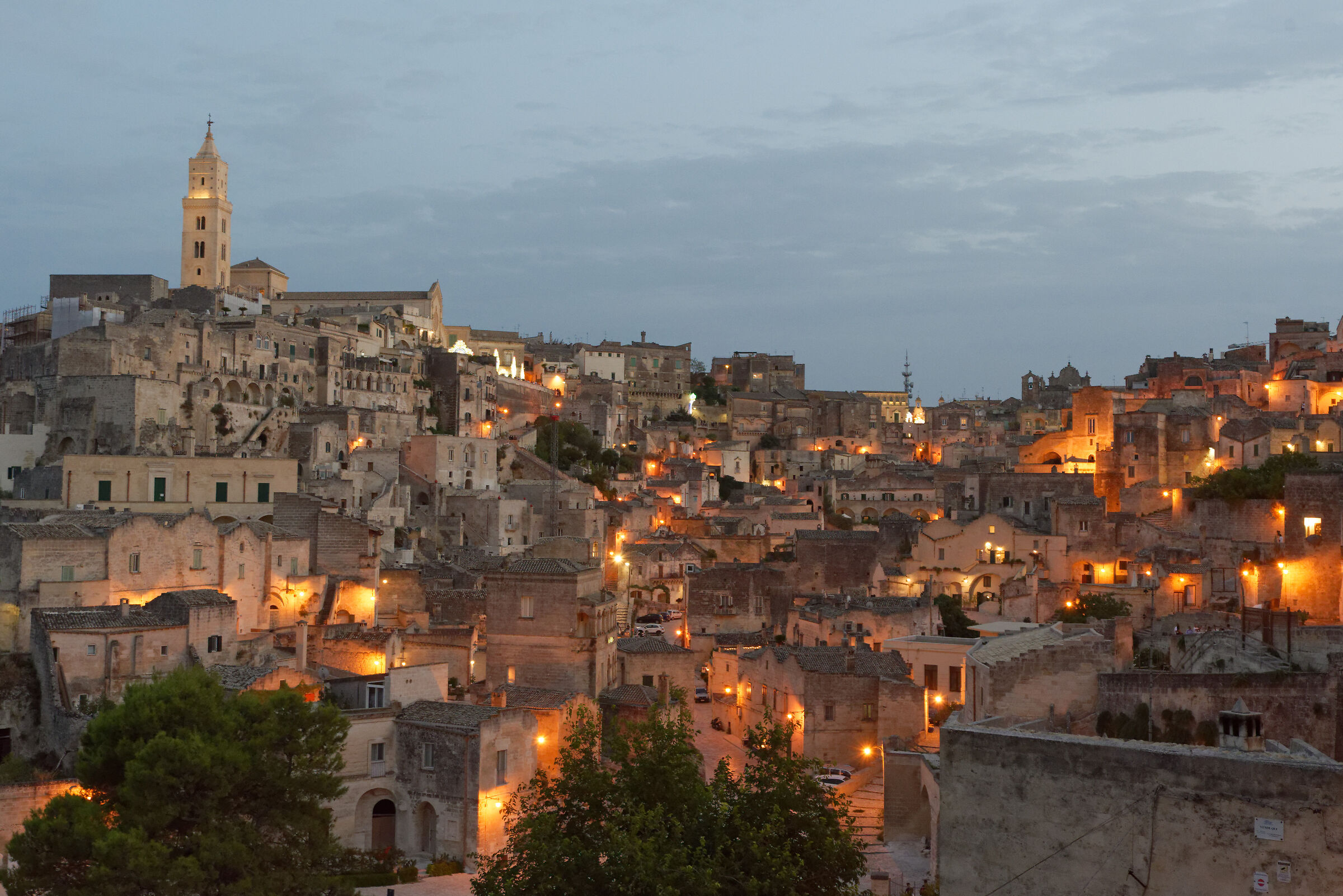 the first lights of the evening