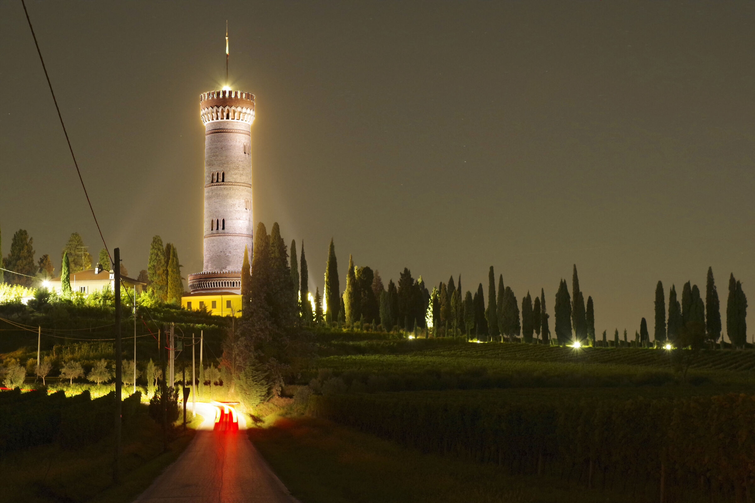 Tower of San Martino della Battaglia, nocturnal