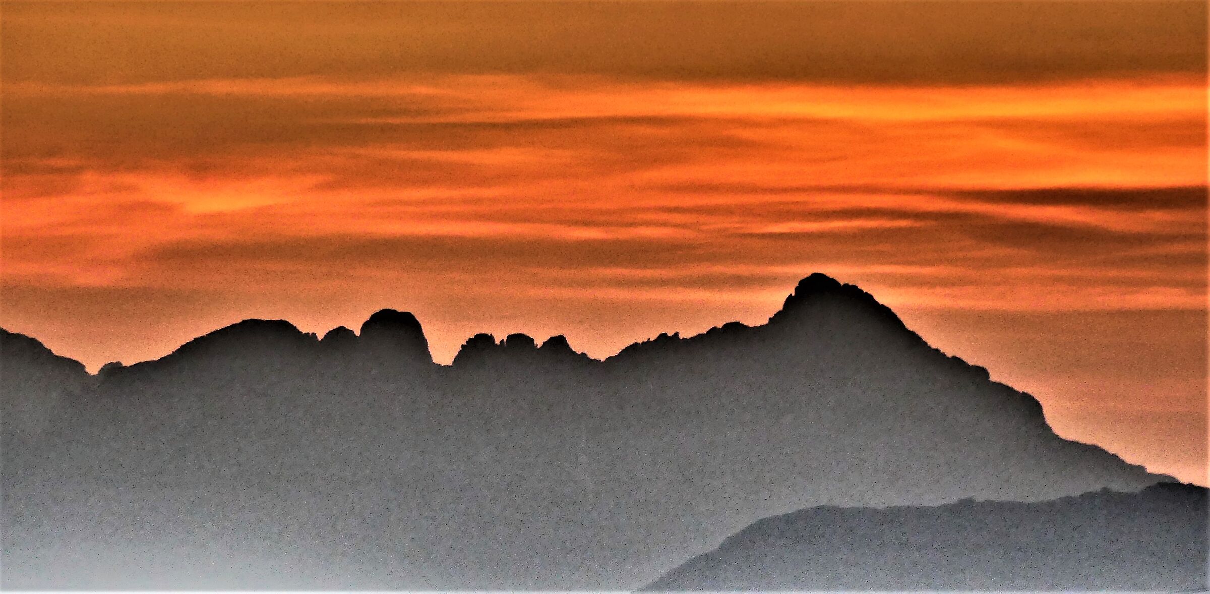 Sunset over the Small Dolomites.