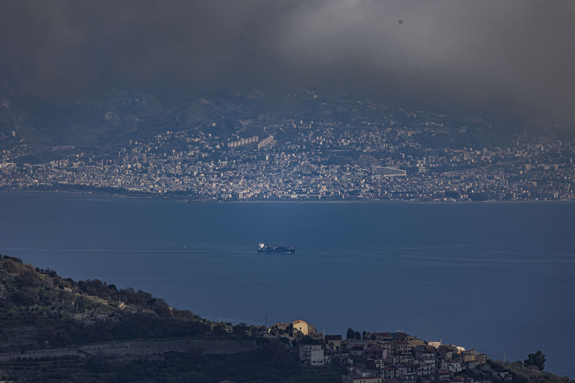 Strait of Messina seen from Belvedere Castle