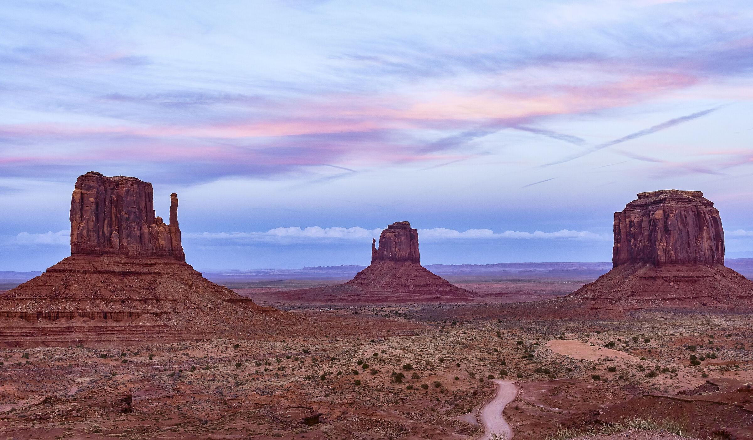 The "classic" of Monument Valley at sunset