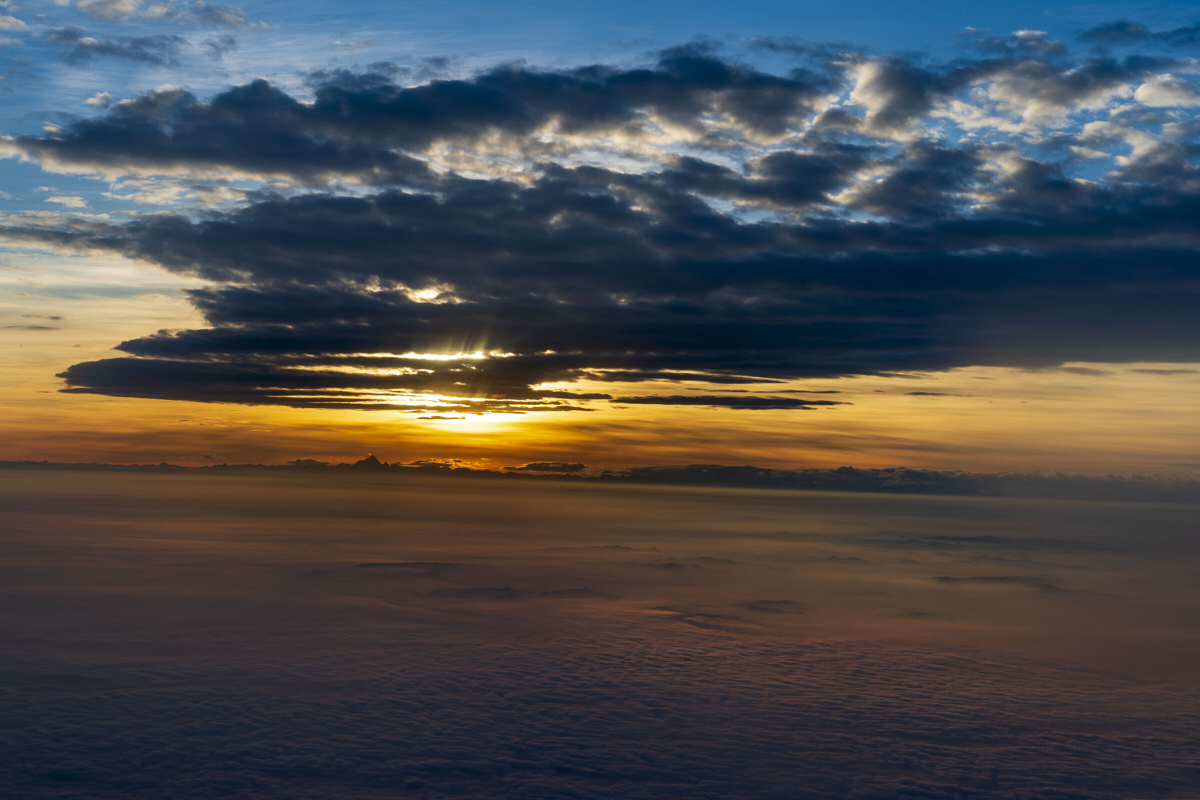 Sunset from the flightdeck