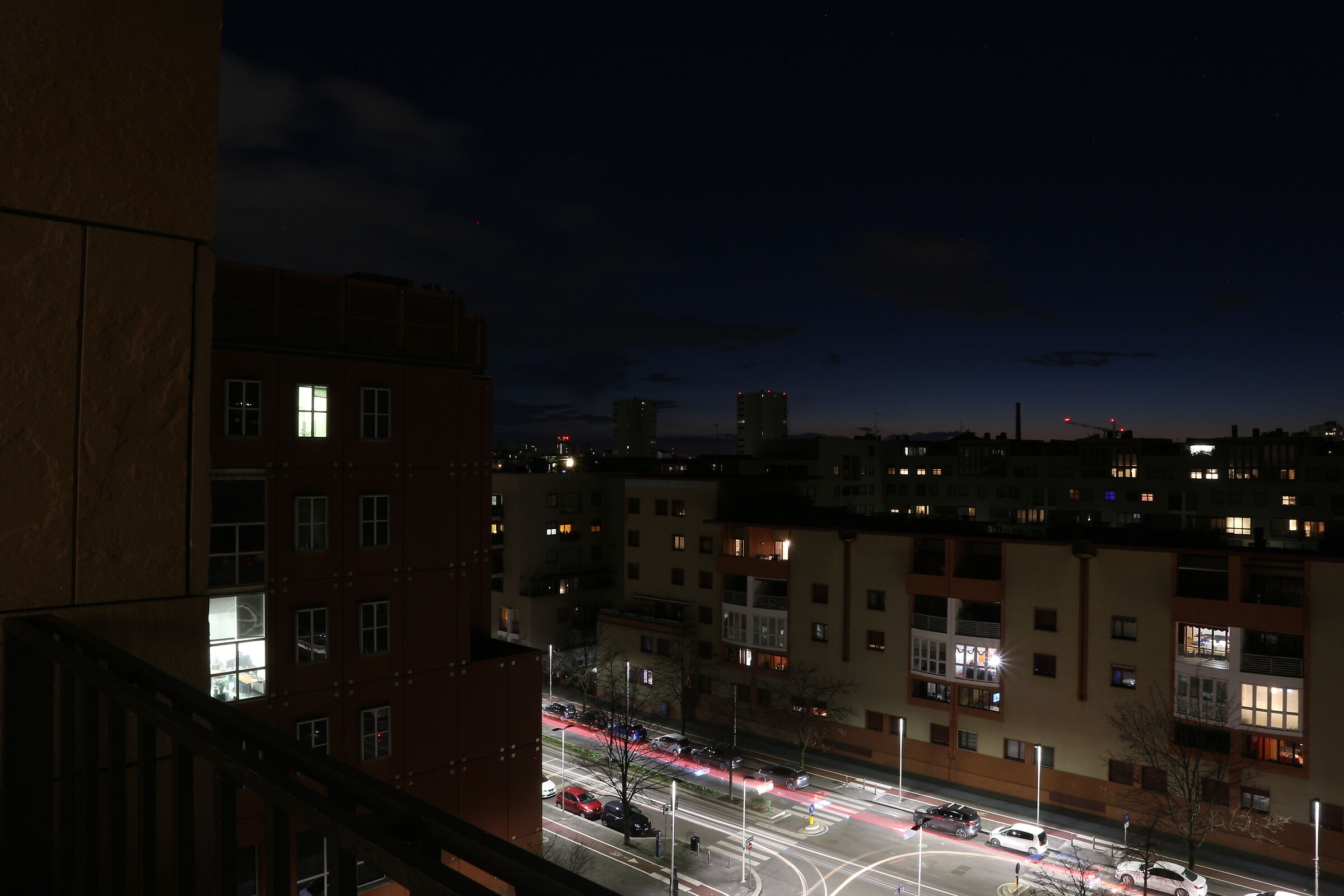 While the first lights of the evening fell on Bicocca...