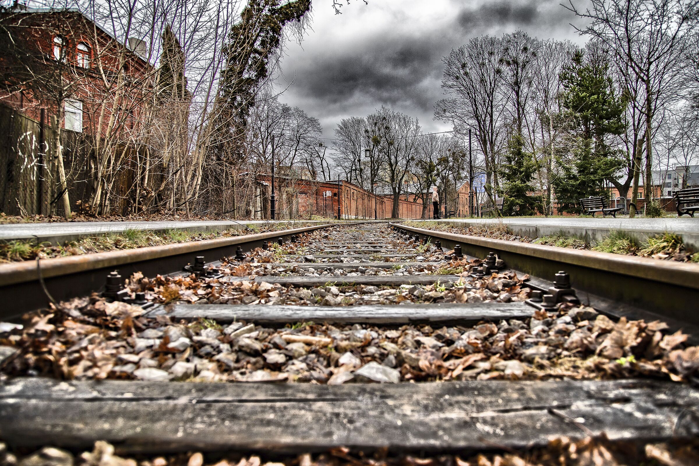 Abandoned railway industrial area Lodz