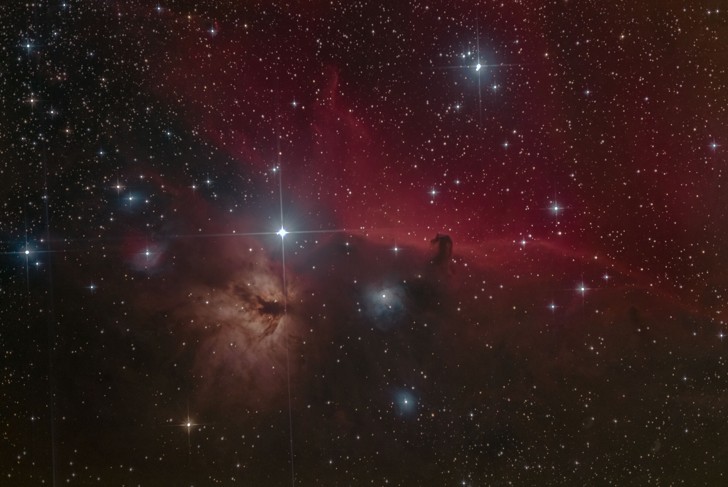 Flame & Horse Head Nebula (one year later)