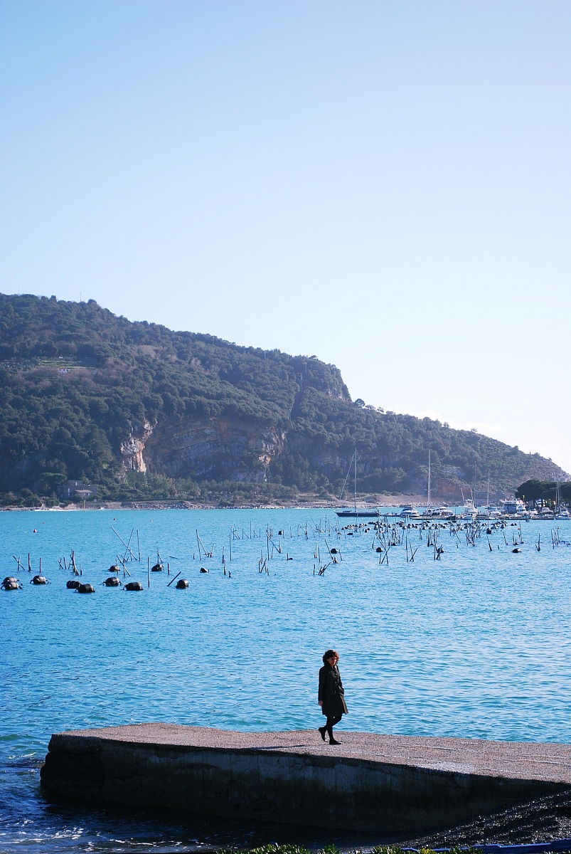 A pier of Porto Venere with Palmaria