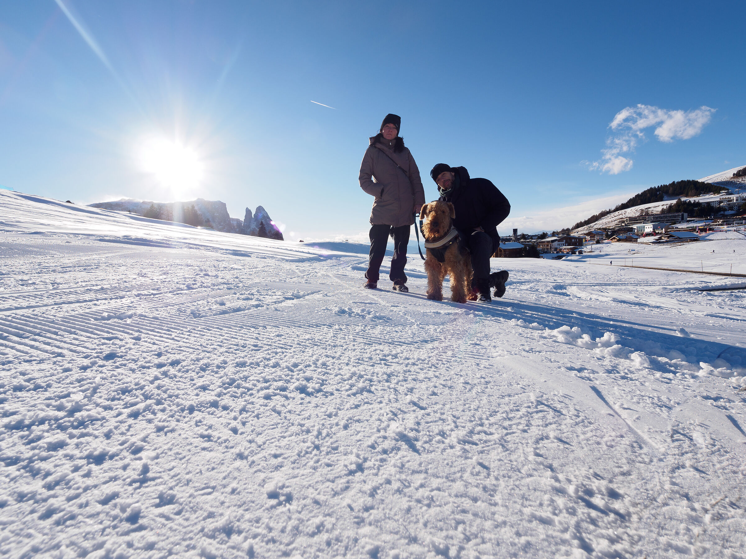 Riflessi sulla neve sull'Alpe di Siusi