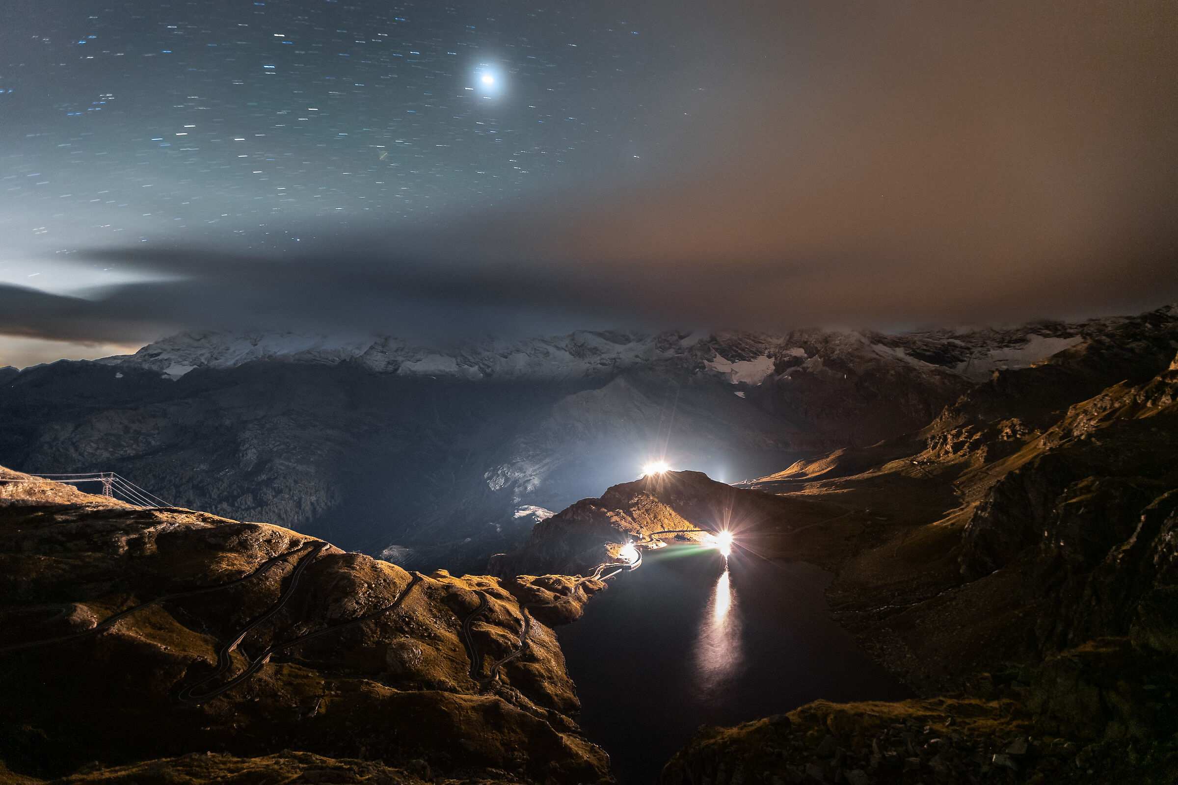 Dark, cold and frost at Colle Nivolet