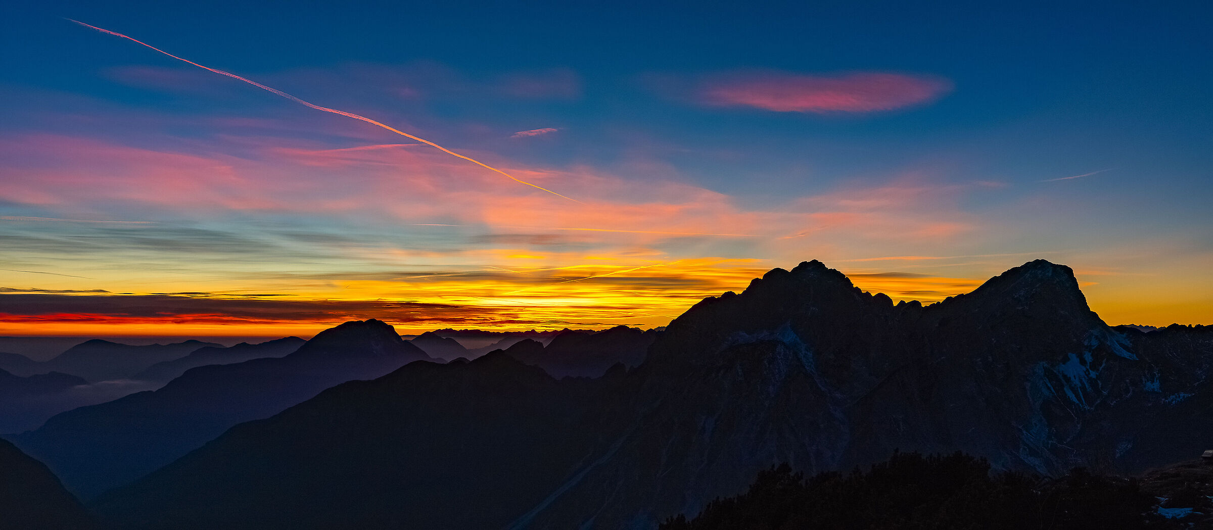 Sunset at high altitude