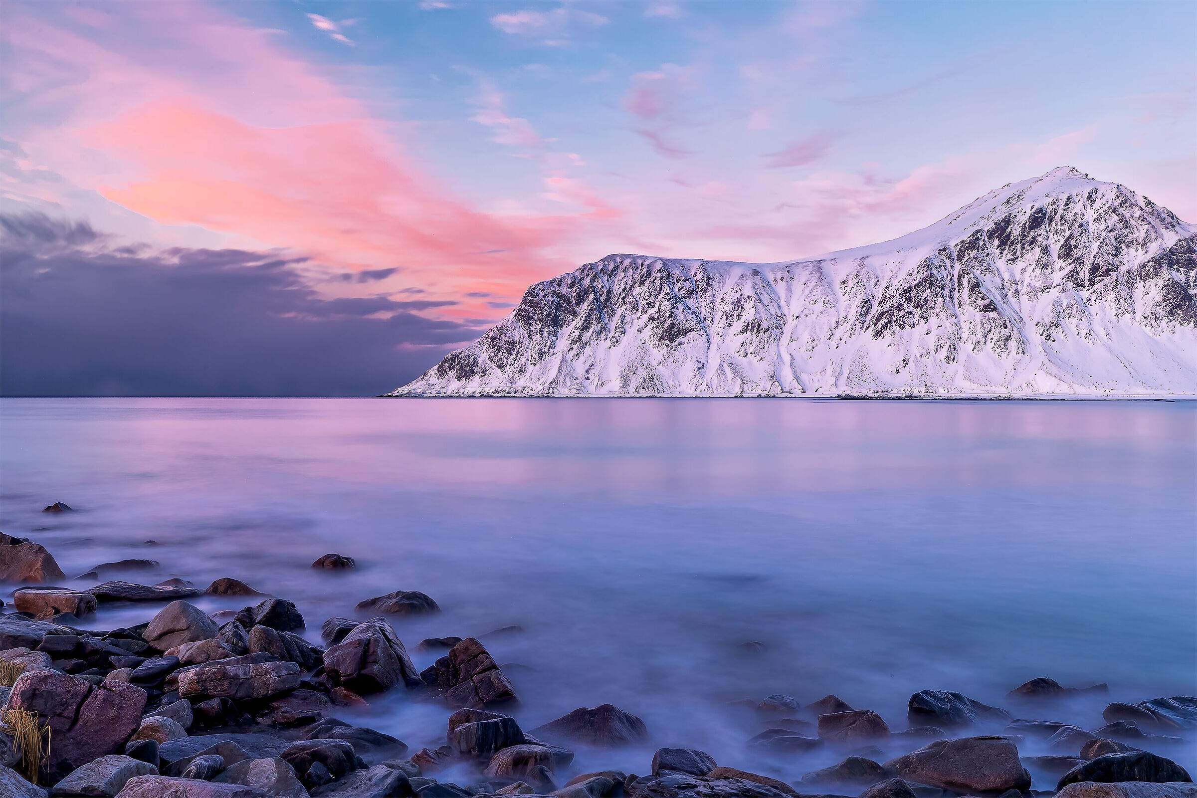 Pink northern sunset