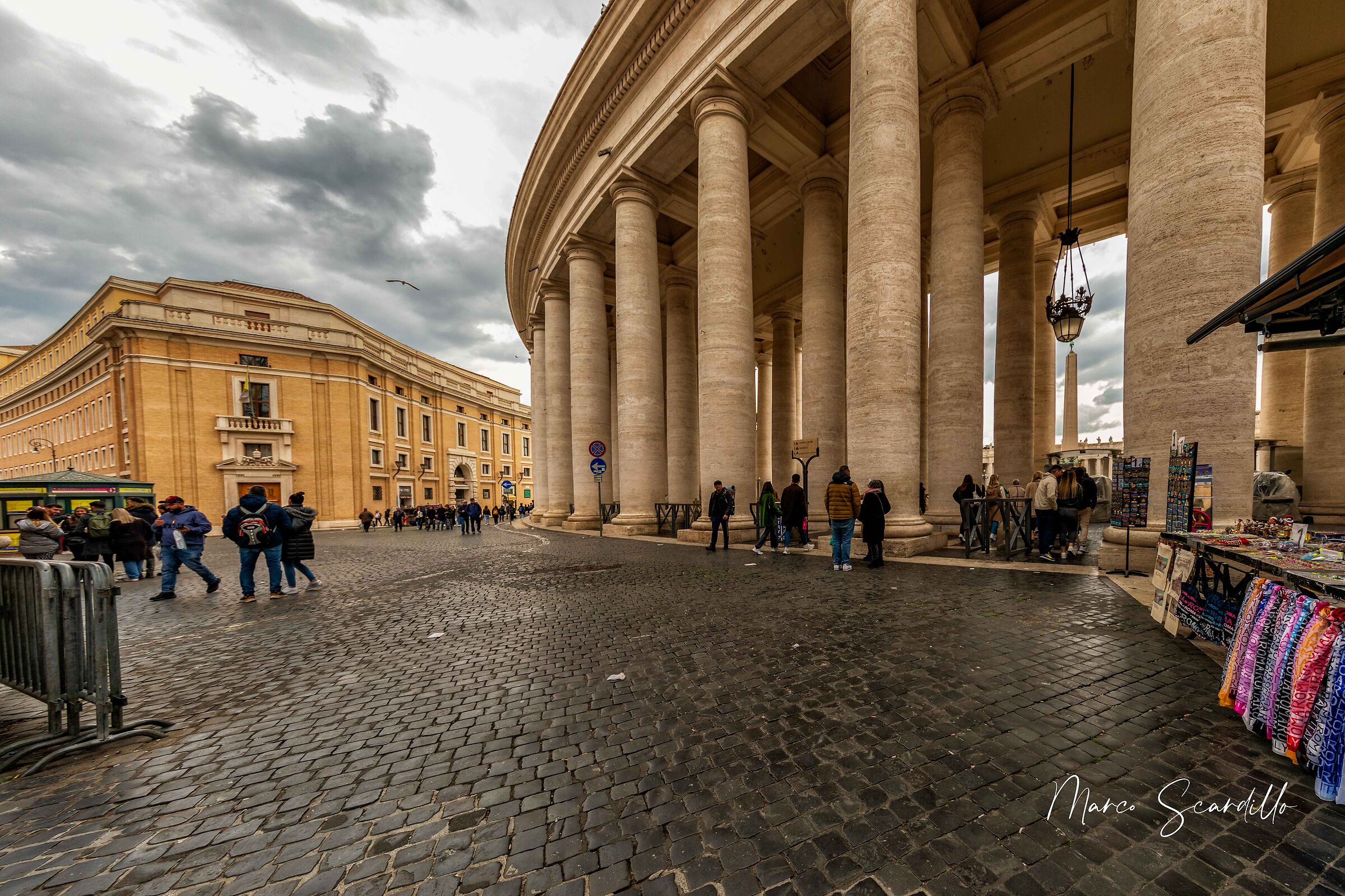 Side entrance to San Pietro from the columns
