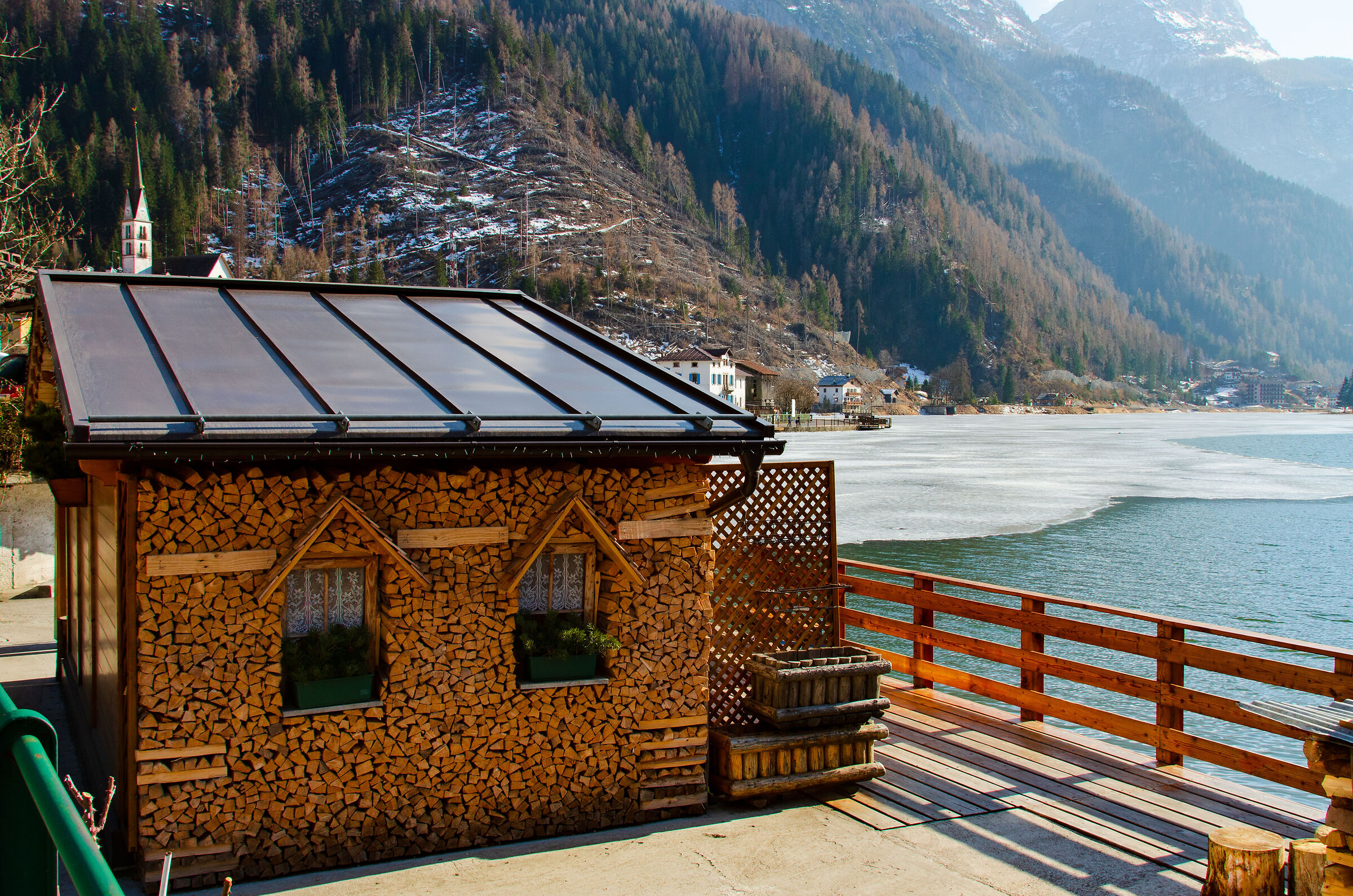 Woodshed by the lake