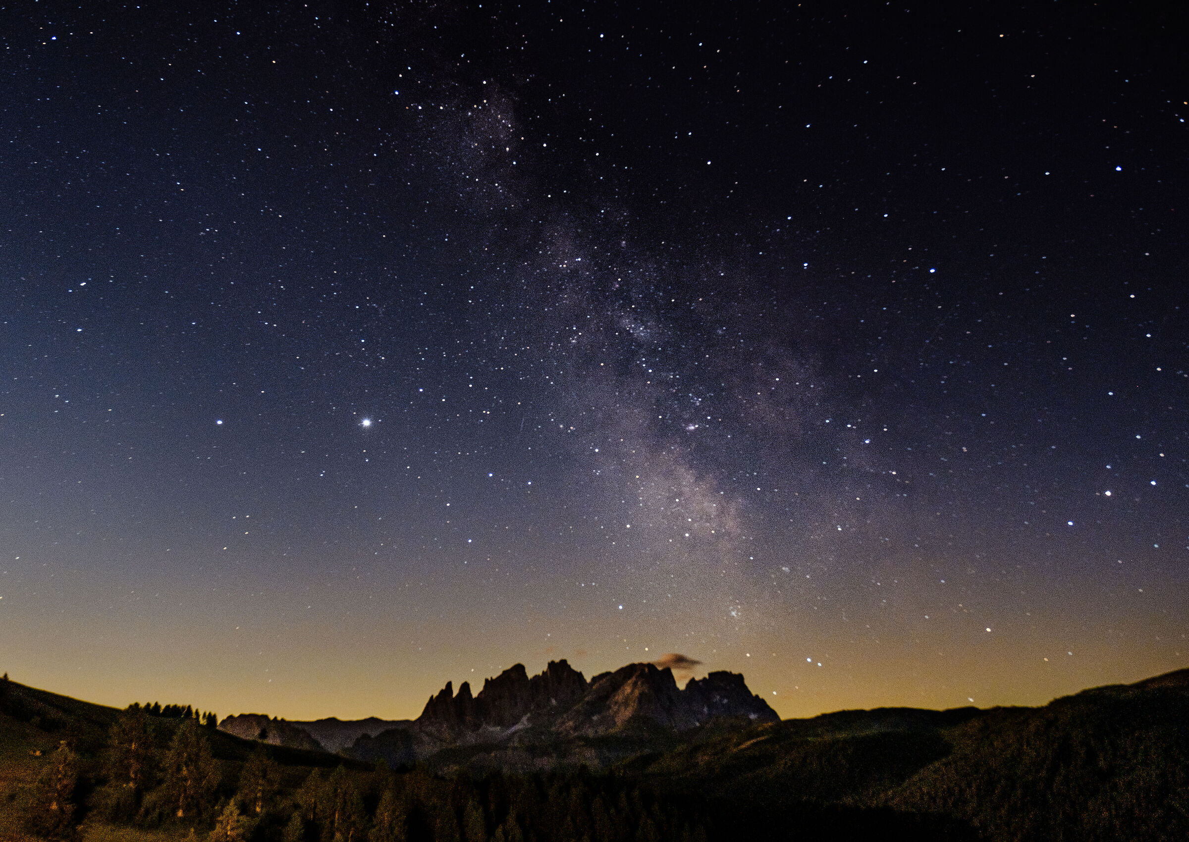 Pale di San Martino under the stars