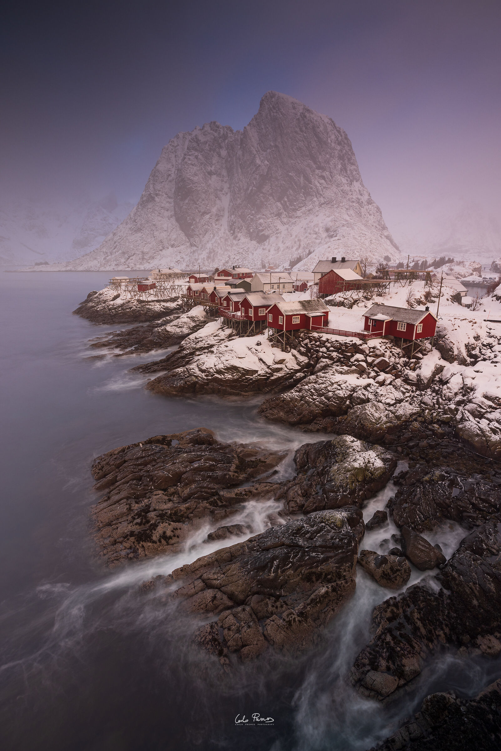 Hamnøy sotto la neve