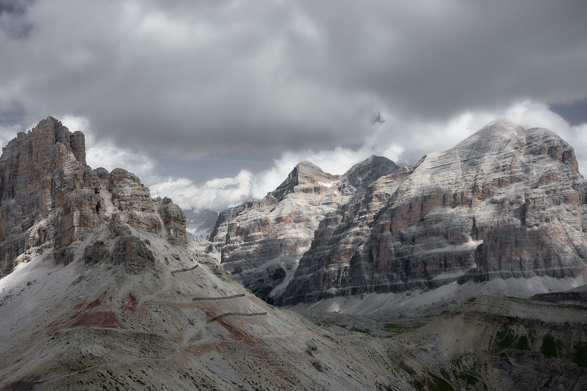 View at the exit of the tunnel towards Lagazuoi