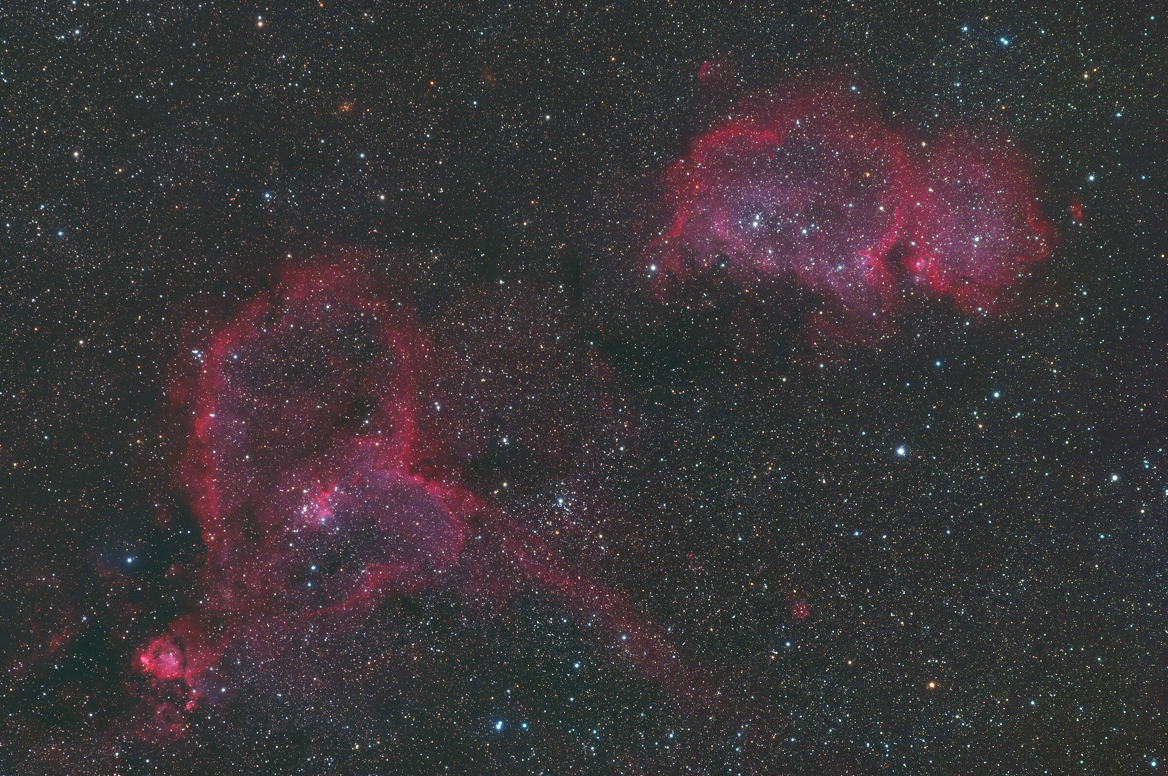 Heart and Soul Nebula in LRGB