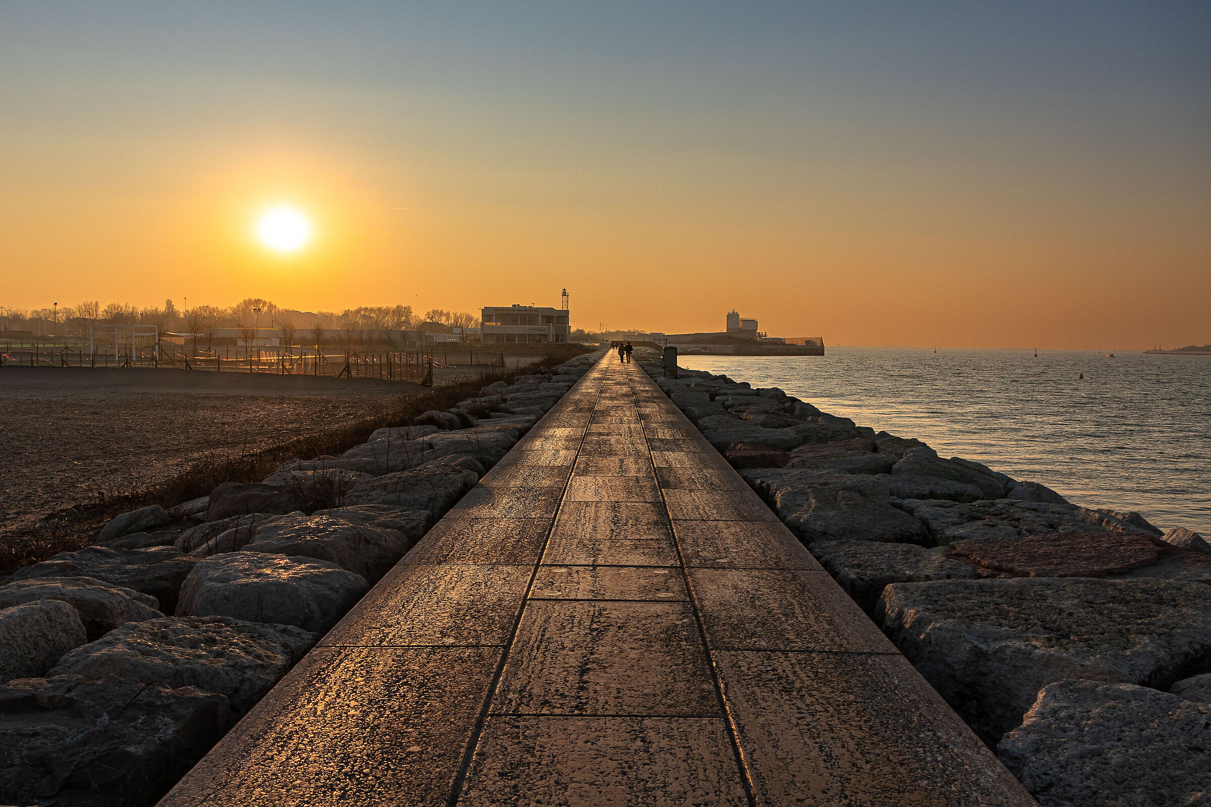 Sunset on the Chioggia dam