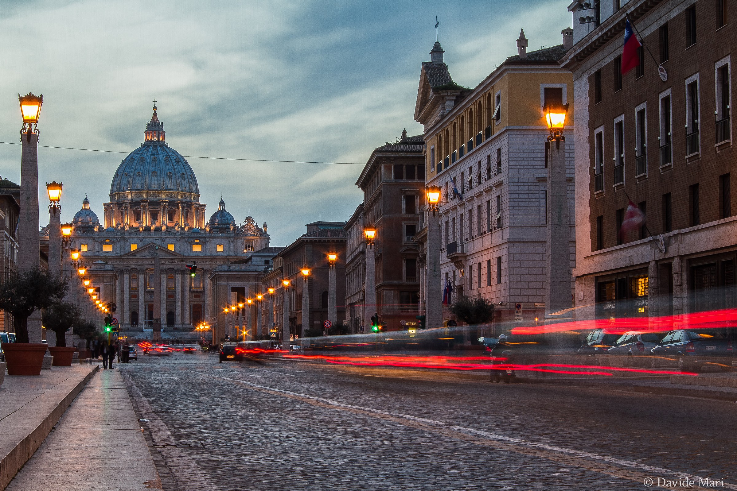 View of St. Peter's at sunset