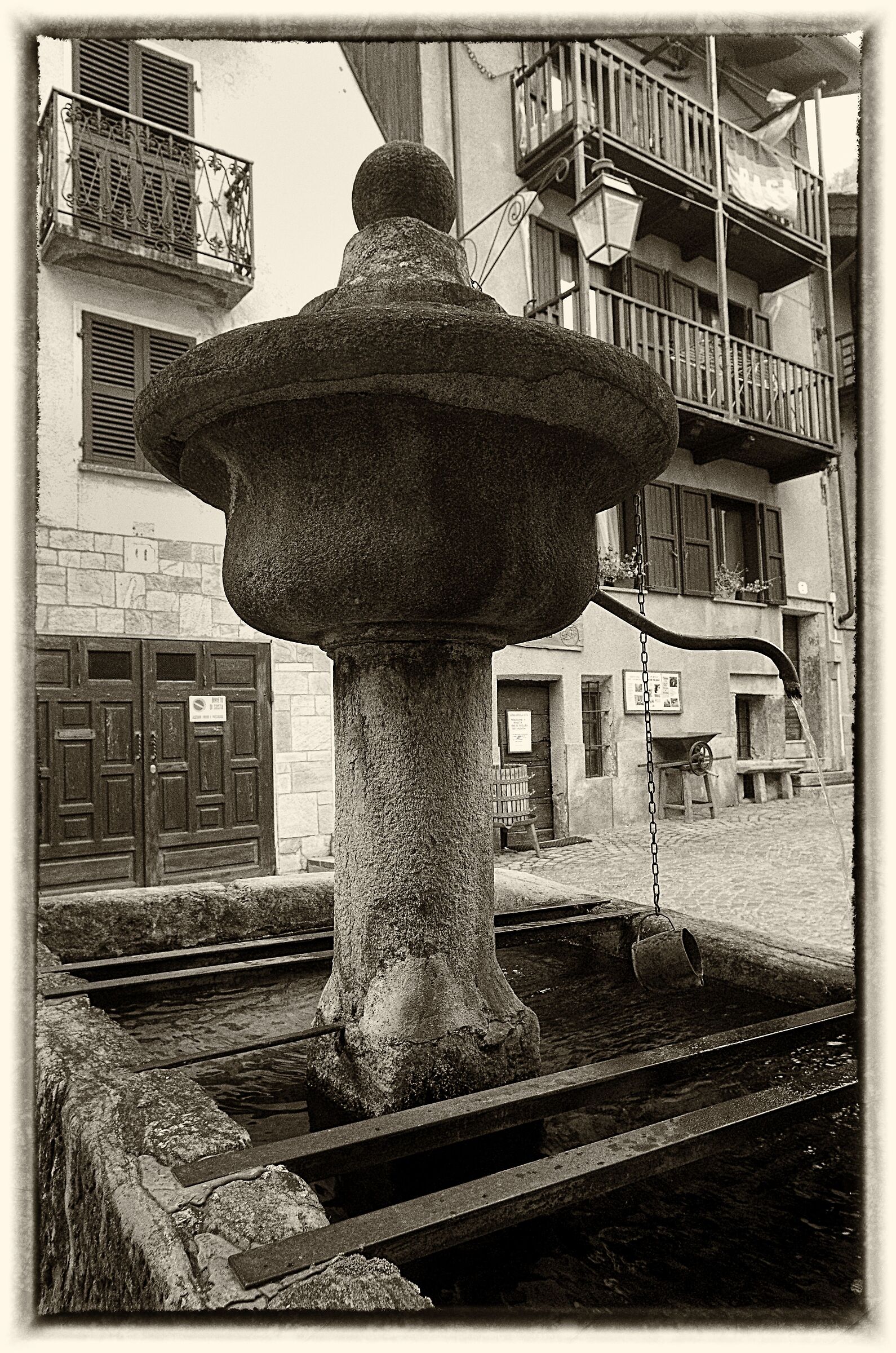 The fountain of Piazza V. Emanuele in Exilles (To)