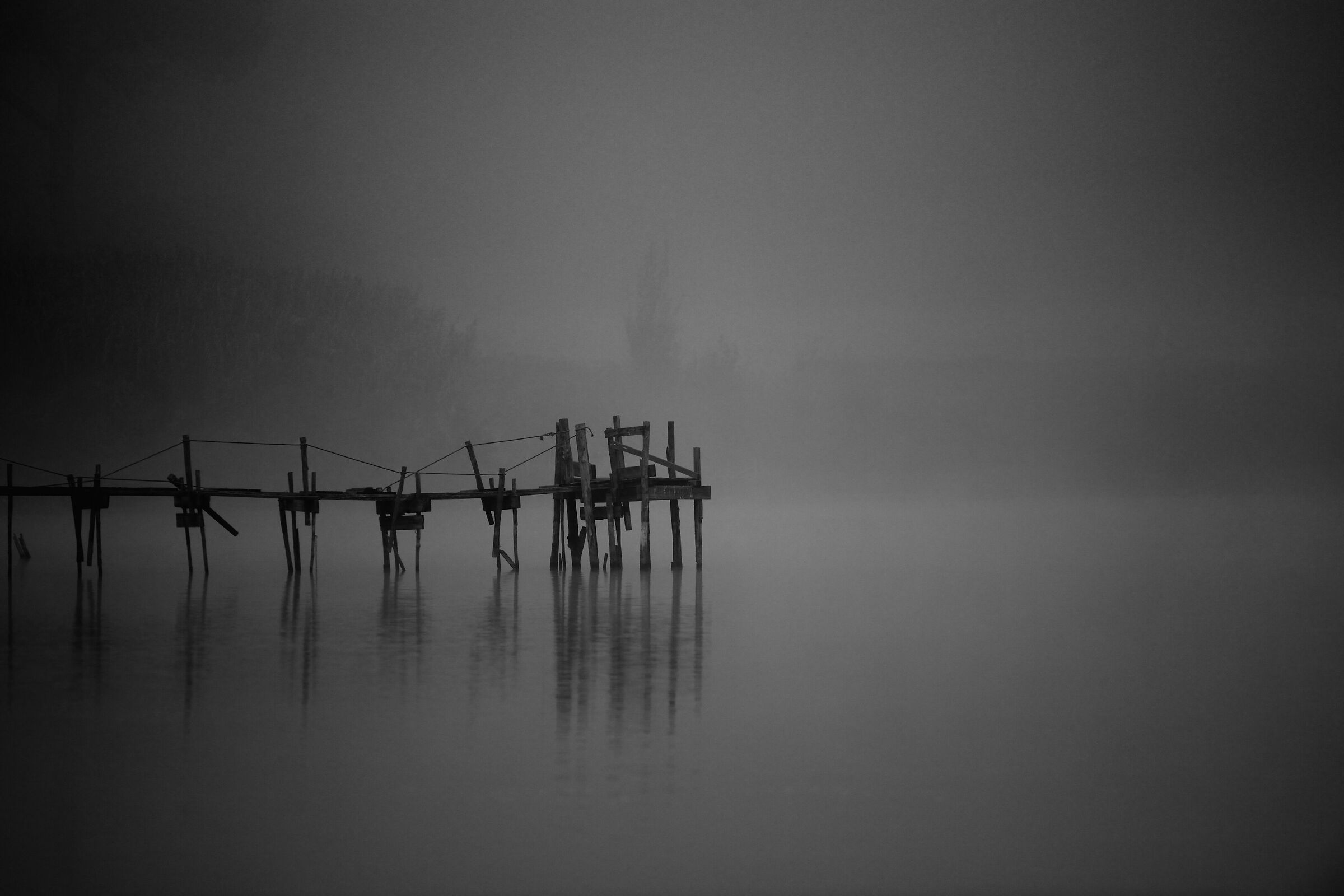 Fog on Lake Monterosi