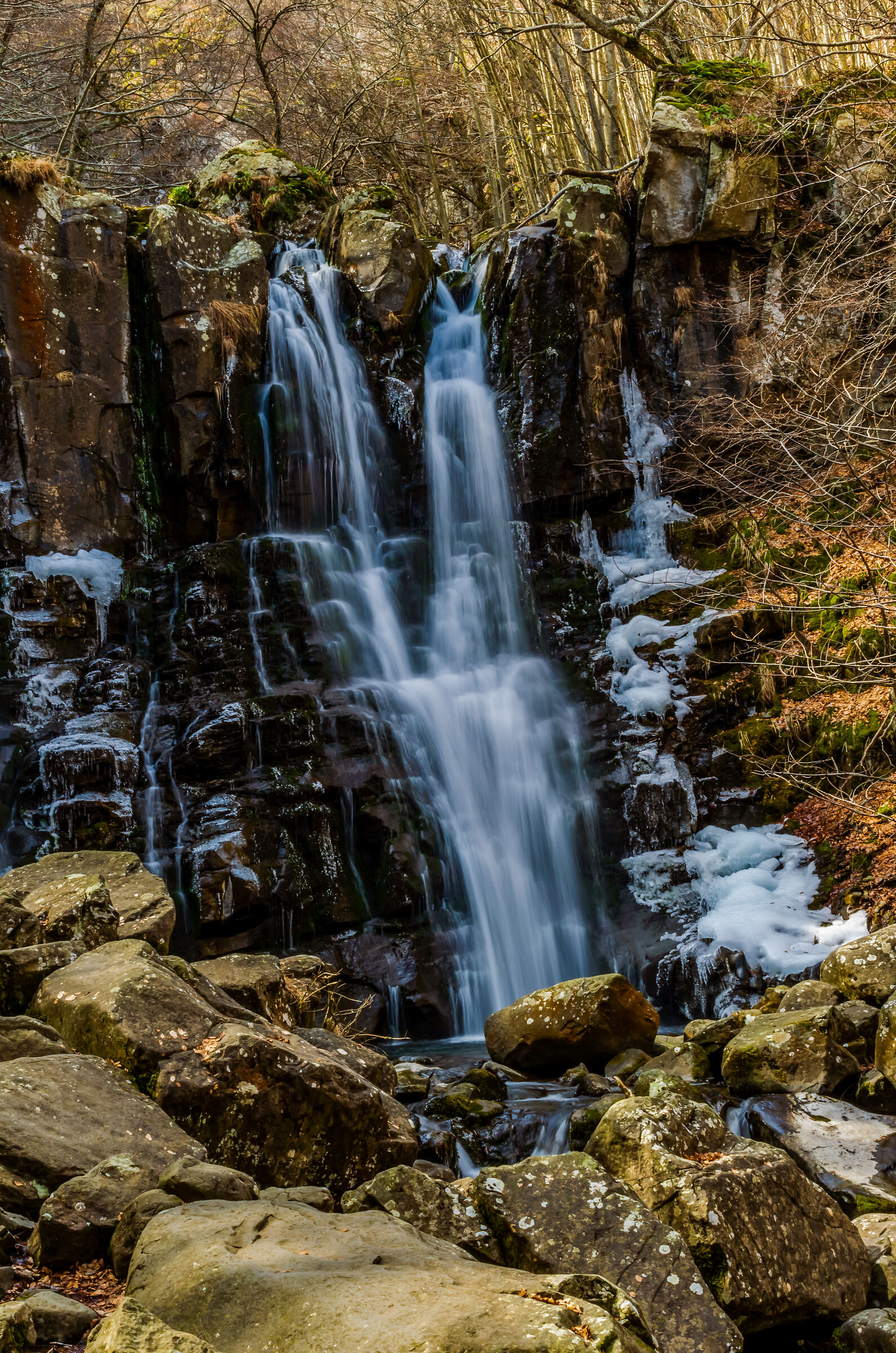 Silk effect Dardagna waterfalls